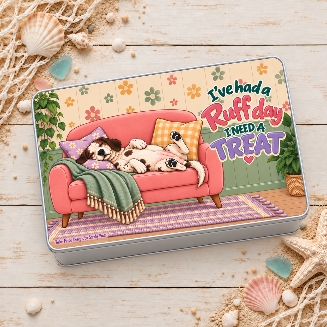 Ruff Day Dog Treat Tin