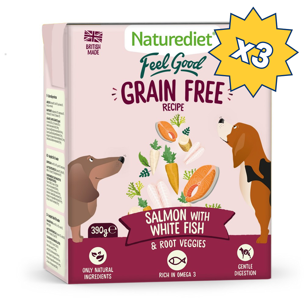 Naturediet Grain Free Salmon & White Fish 390g (x3)
