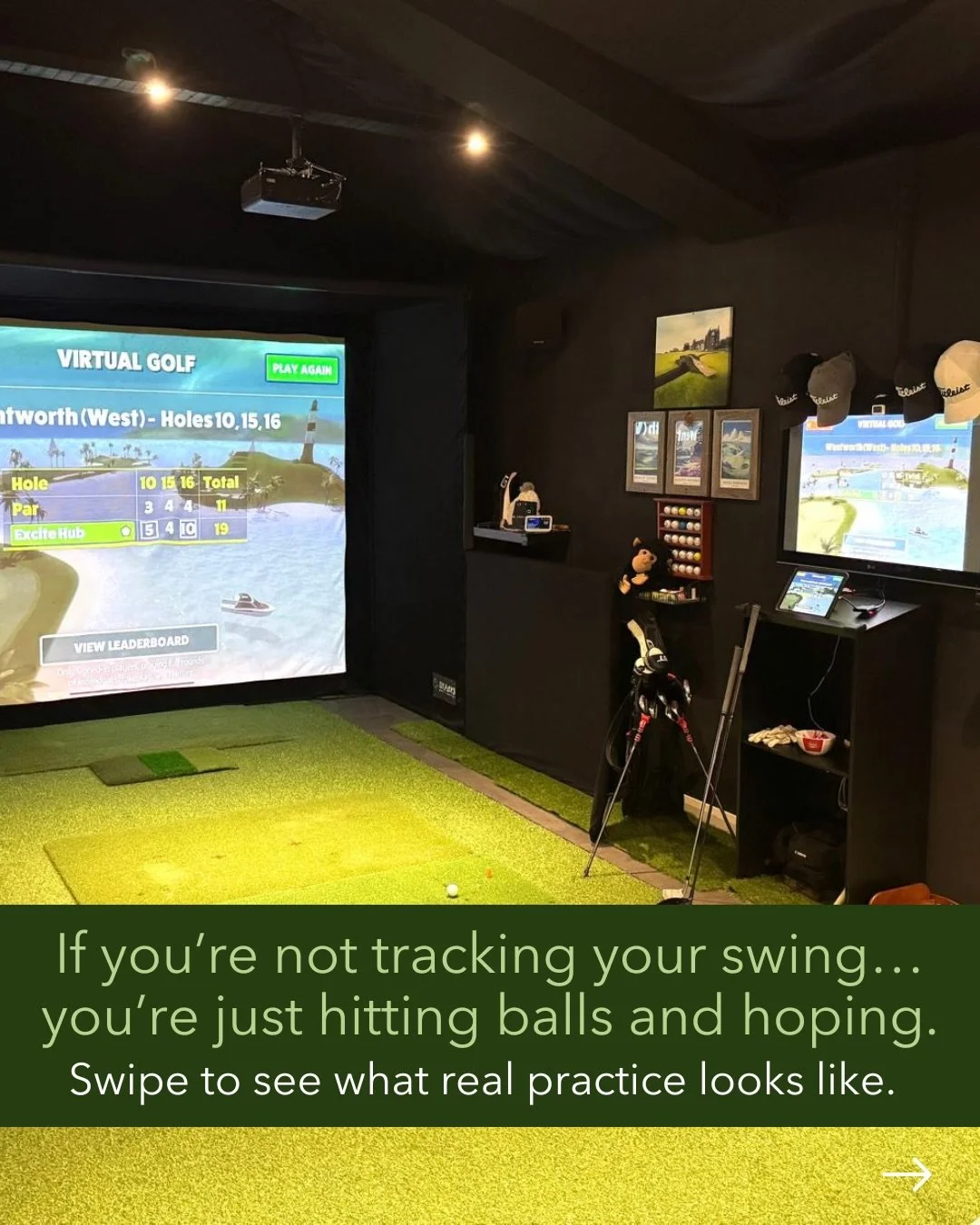 If you&rsquo;re not tracking your club data, you&rsquo;re just hitting balls and hoping.

Swing speed. Ball spin. Launch angle. Carry distance. Club path. Every shot measured, every session tracked.

That&rsquo;s the difference between actual practic