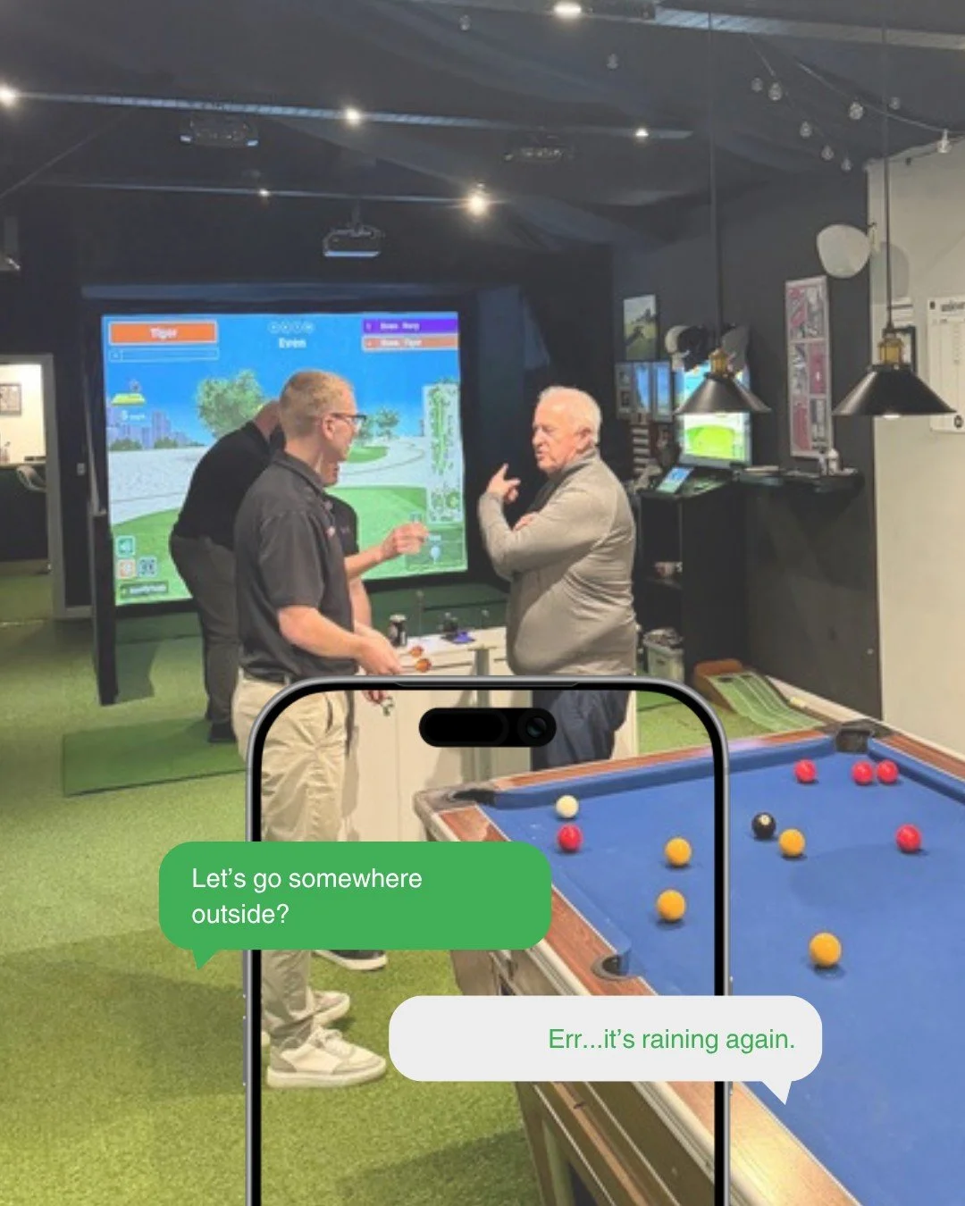There's a private golf simulator, pool table, and darts setup in Little Hallingbury that most people drive past without knowing exists.

Which is wild, because it solves the exact problem everyone has: finding something to do that doesn't involve hop