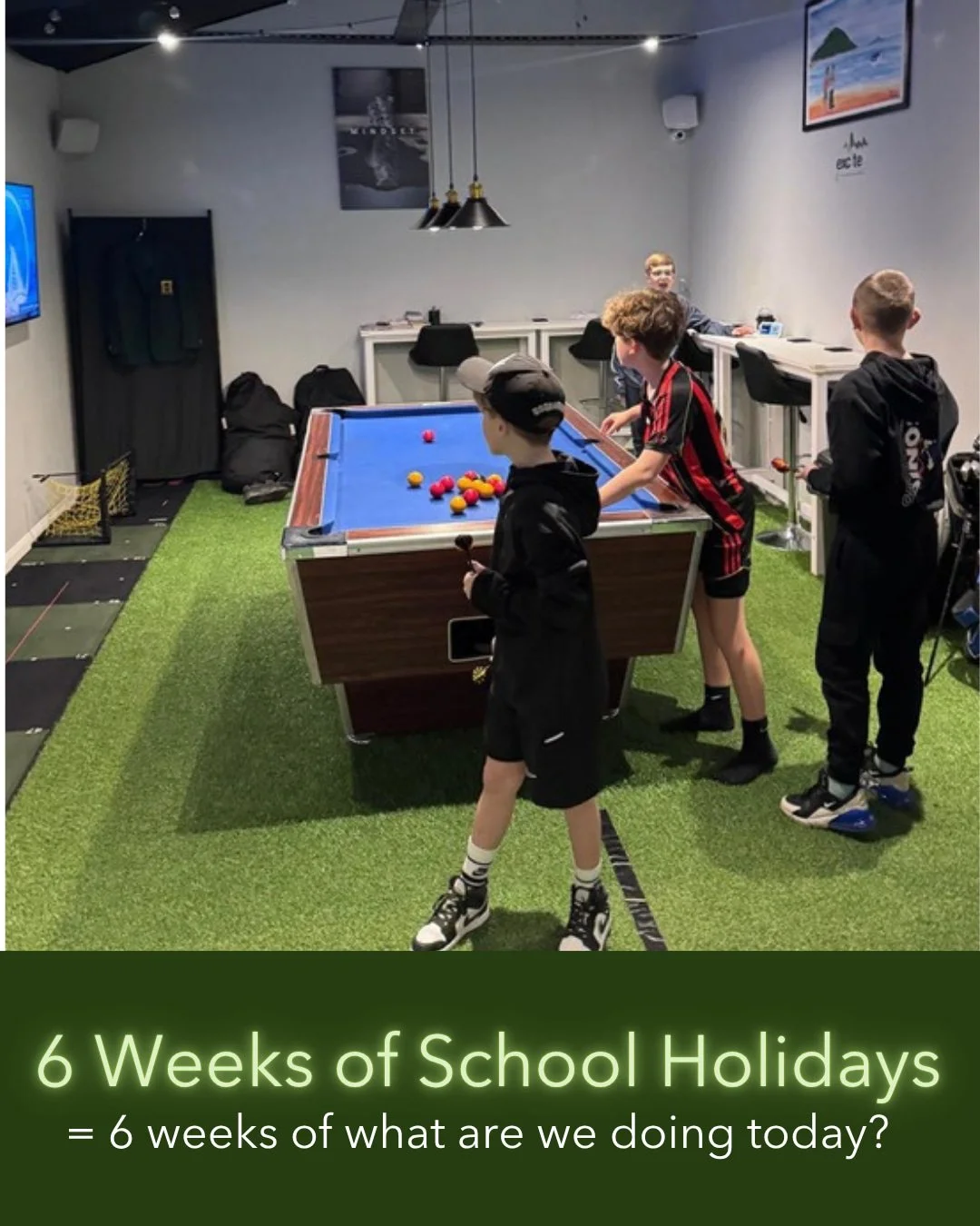 Six weeks of school holidays. Six weeks of "what are we doing today?"

The Excite Hub is the answer you'll use more than once. Private indoor venue in Little Hallingbury, near Bishop's Stortford. Golf simulator, pool, darts. The whole space