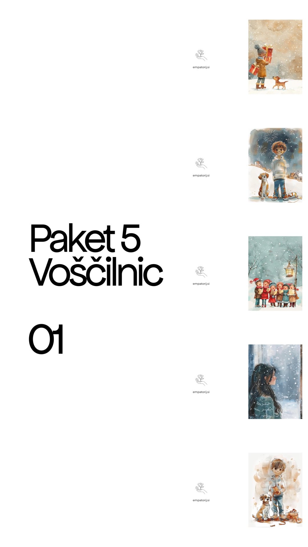 Paket 1 - Komplet 5 voščilnic