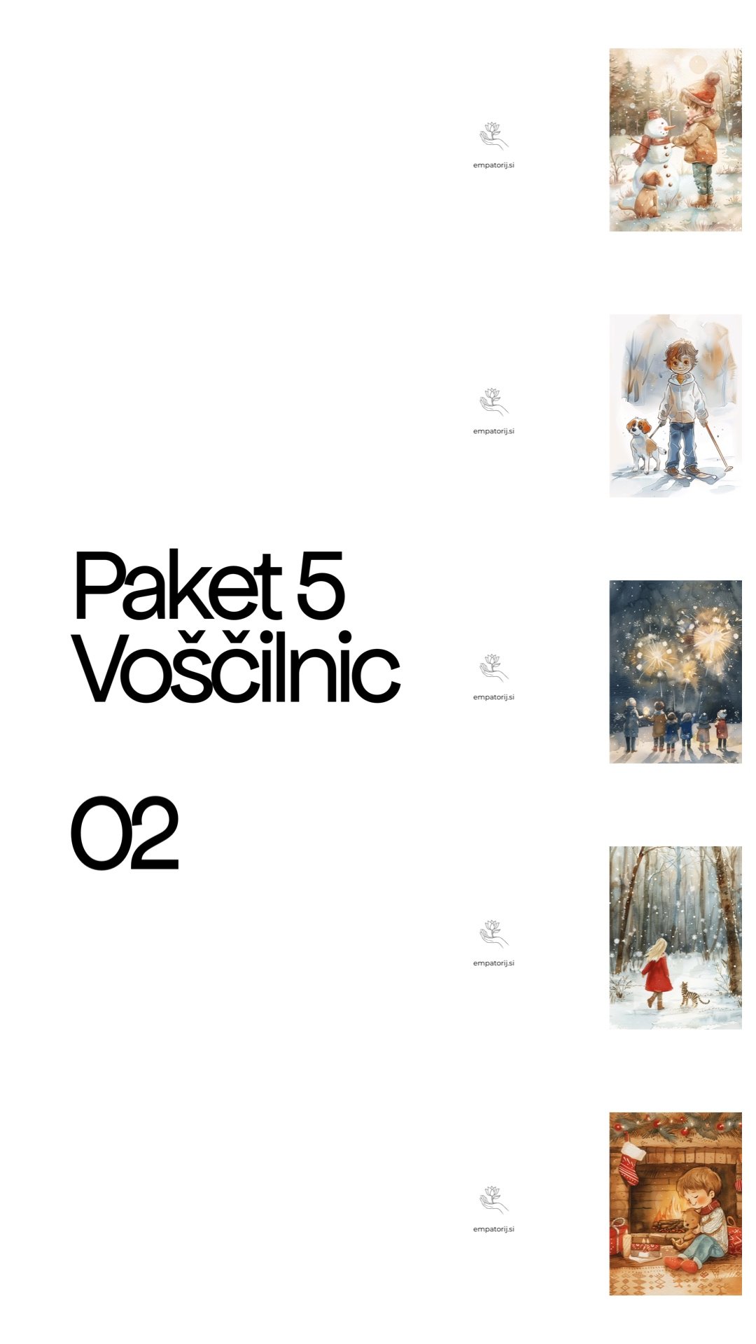 Paket 2 - Komplet 5 voščilnic
