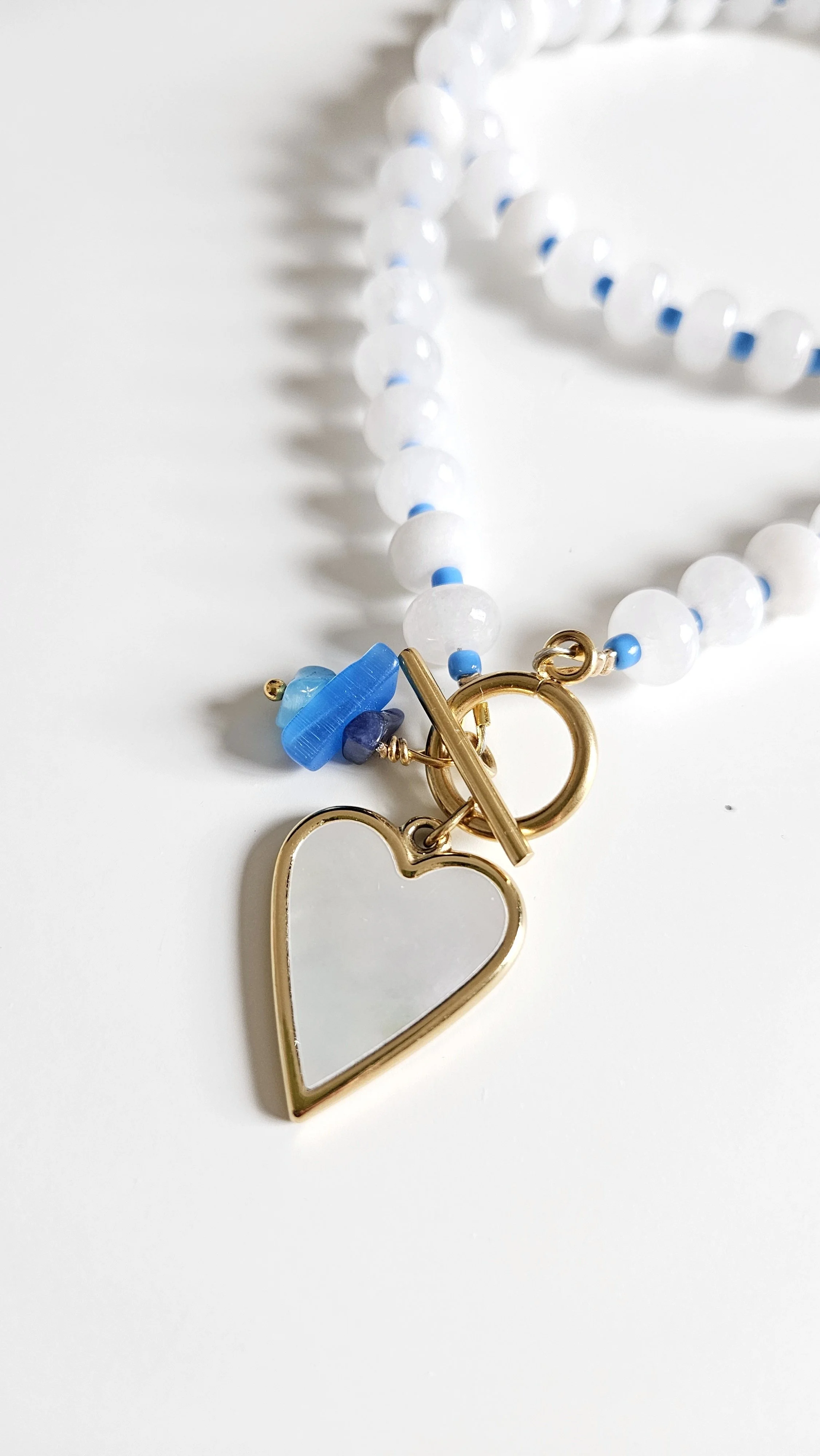 White Agate Gemstone Charm Necklace