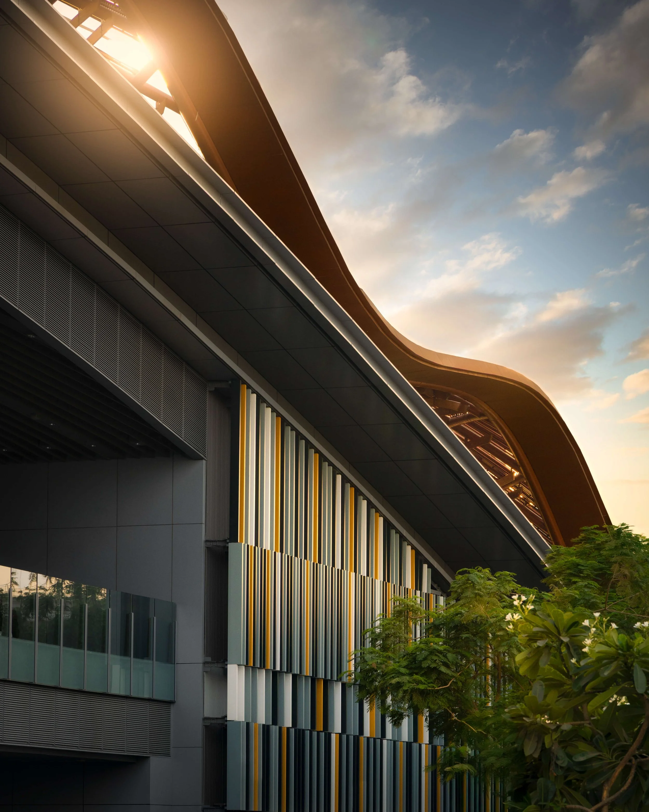 A detailed photograph of One Za'abeel's unique podium, designed by Nikken Sekkei — Photo by fine art architectural photographer Ahmad Alnaji, SARAB Art Production