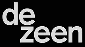 The word 'dezeen' written in white lowercase letters on a black background.