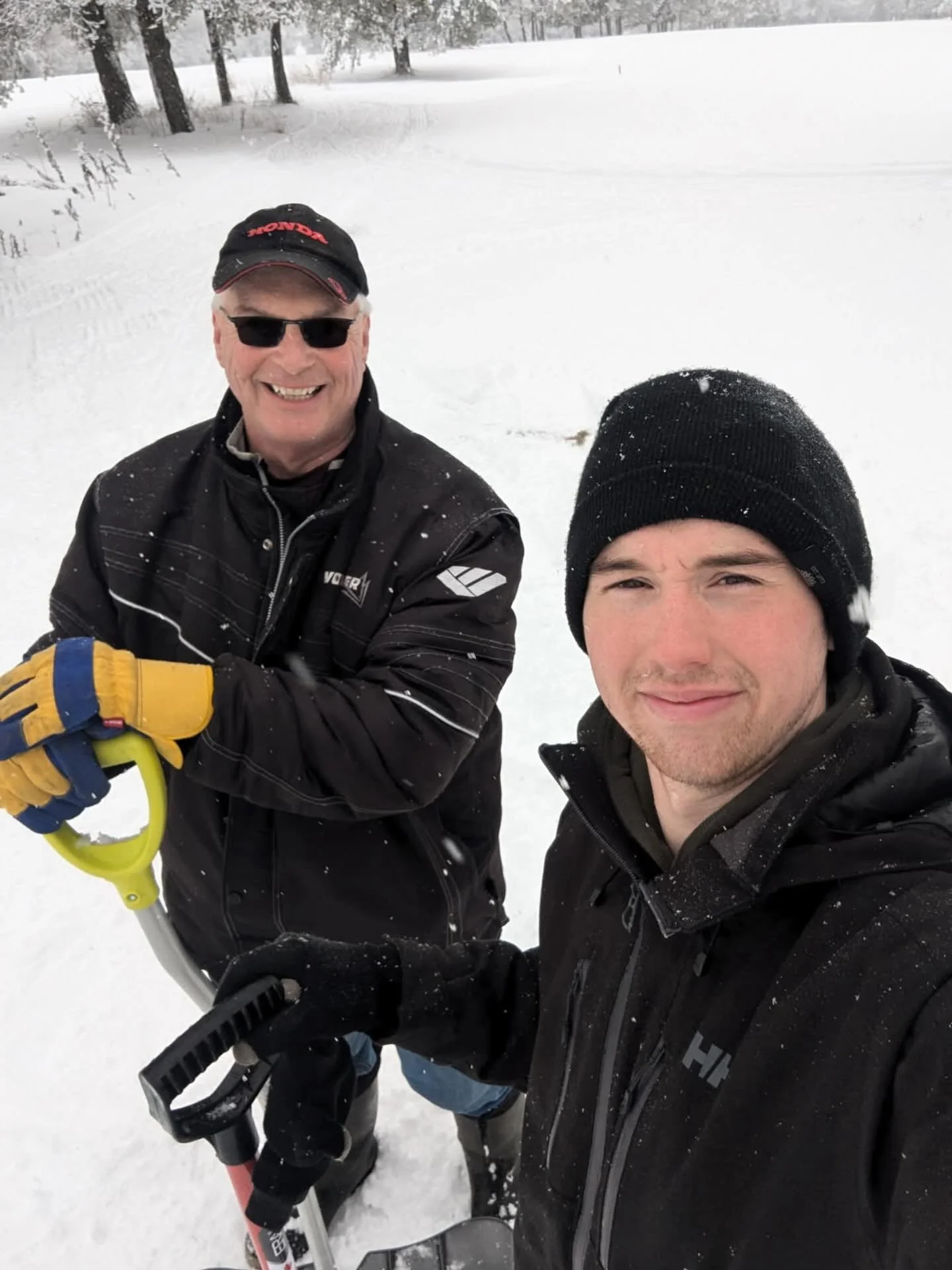 Talented groomers out trying to keep up with the snow.
