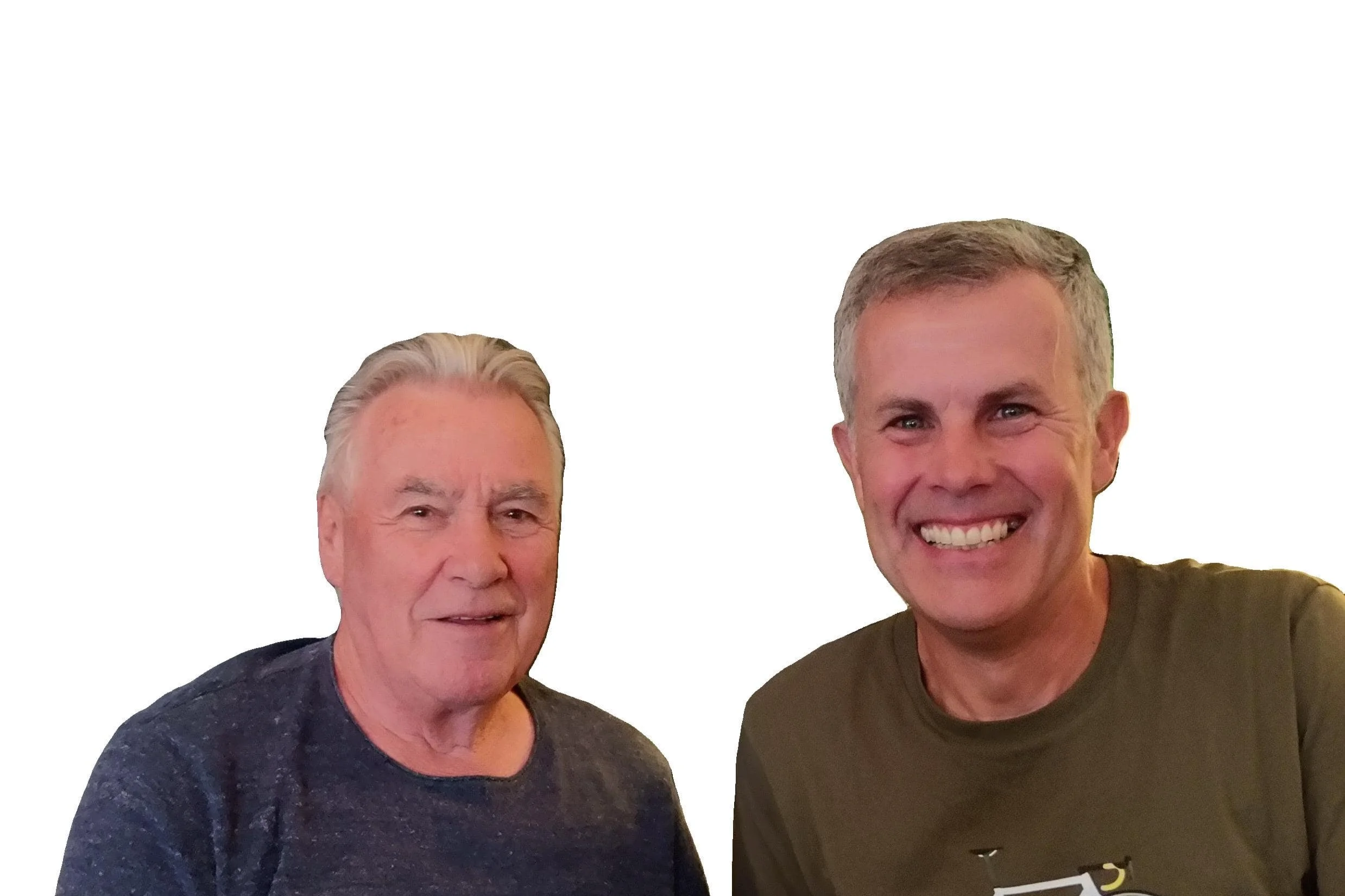 Lucien Van Impe en Alain Peleman lachend