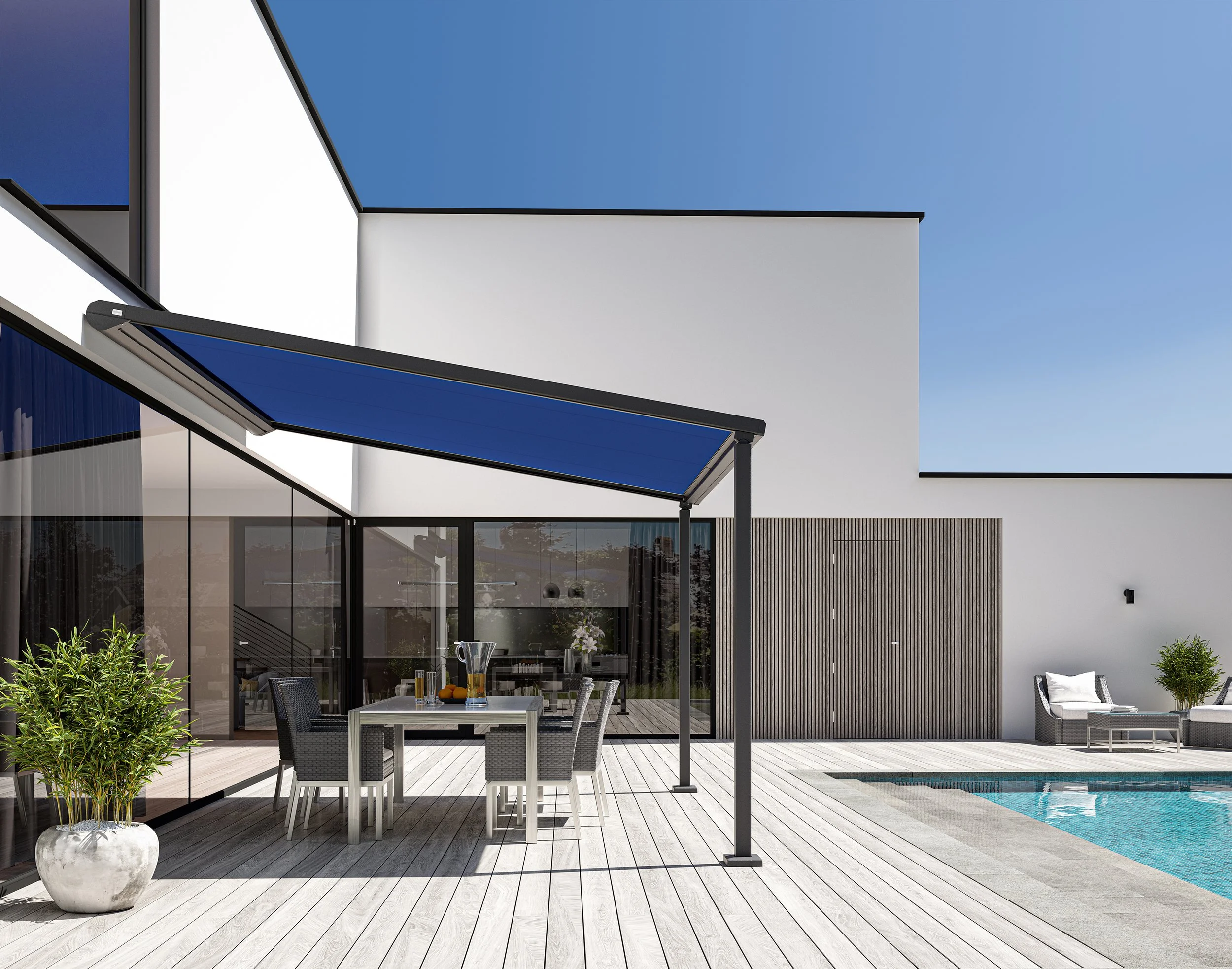 Lewens Portofino Pergola – freistehend am Haus