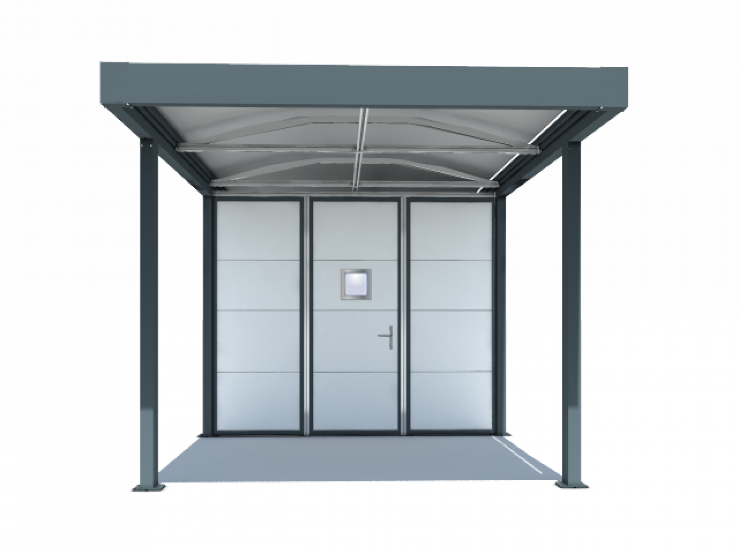 Carport mit integrierter IZIBOX Stauraumlösung