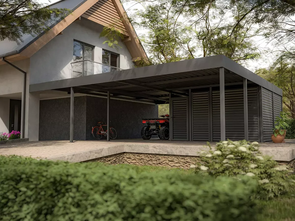 SteelLine Carport mit integrierter Box
