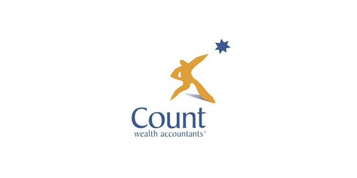 Logo of Count Wealth Accountants featuring a stylized wizard or magician holding a star