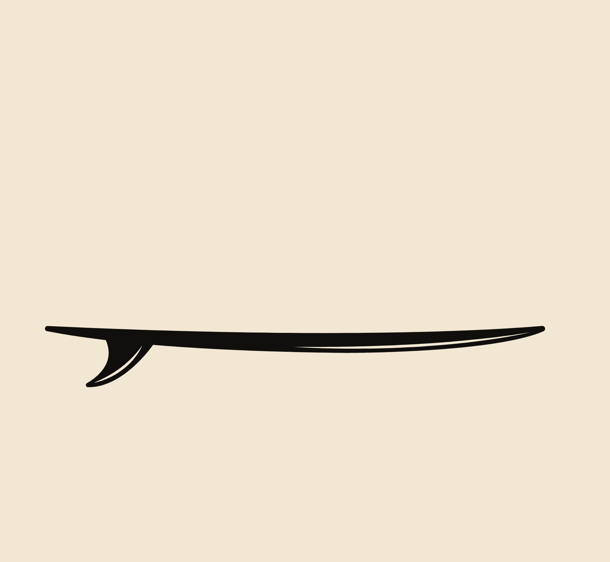 A black speech bubble with a pointed tail at the bottom left, placed on a beige background.
