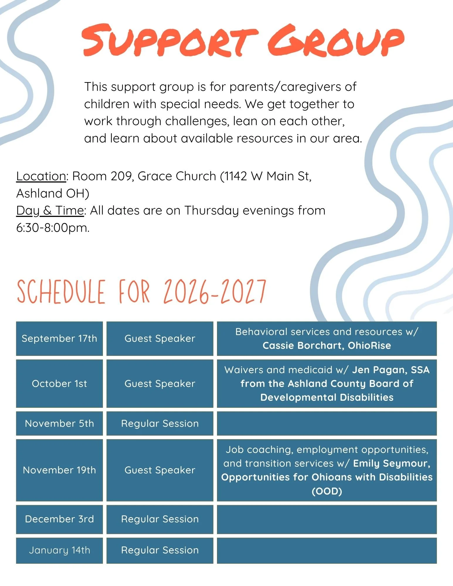 Parent/Cargiver Support Group