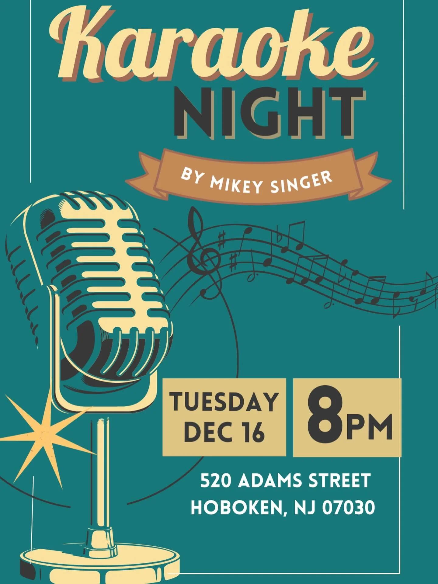 🎤✨ It&rsquo;s Karaoke Night at Snack Bar!
Grab the mic, grab a drink, and sing your heart out.
🗓 Tonight | ⏰ 8PM - 10PM
📍 520 Adams St, Hoboken