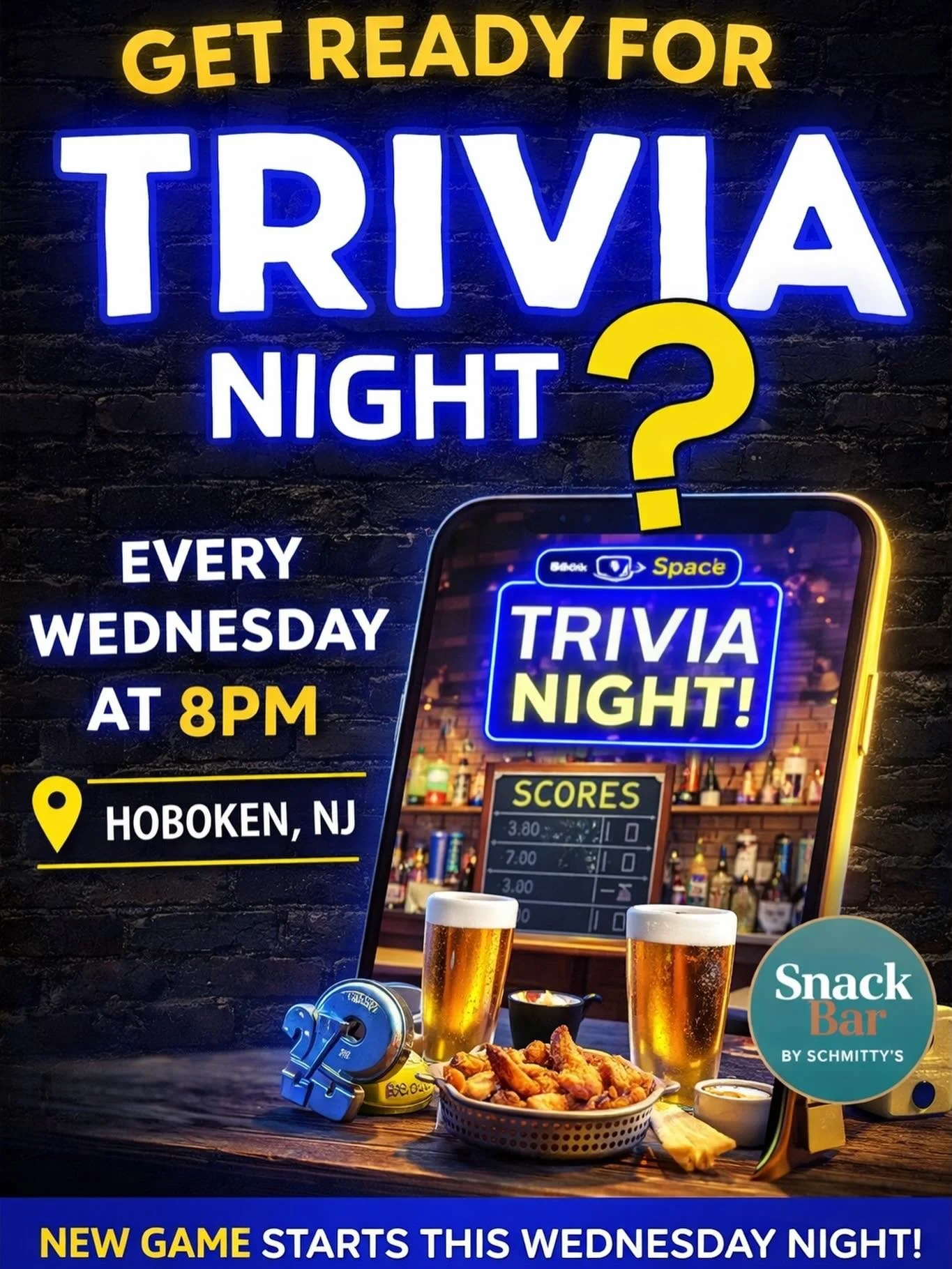 Every Wednesday | 8PM | Hoboken, NJ
Bring your smartest friends and your thirst.

#HobokenTrivia #NJBars #WeeknightPlans
