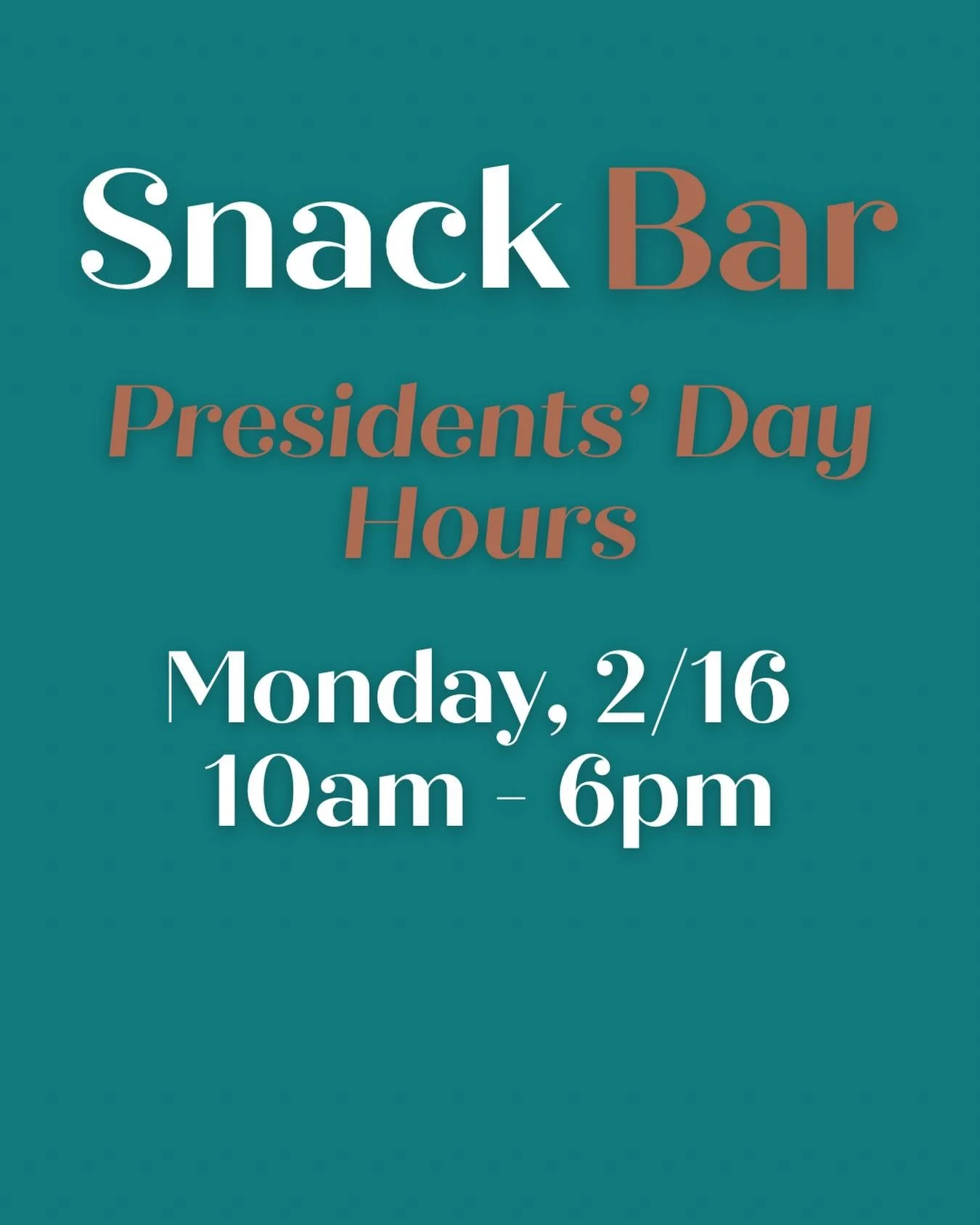 No school? No problem. 🇺🇸
Spend Presidents&rsquo; Day at Snack Bar &mdash; open Monday, 2/16 10am&ndash;6pm for play, coffee, and a little sanity for the grown-ups.
