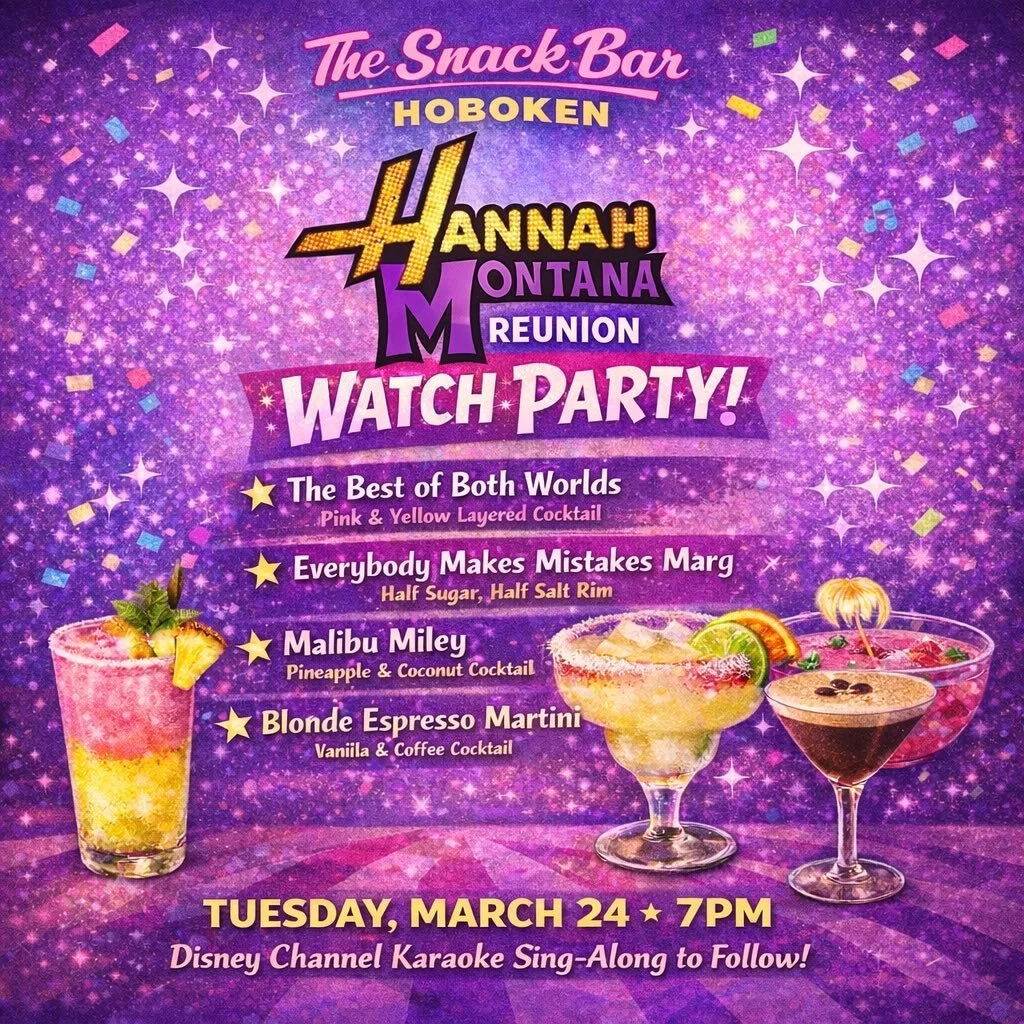 🎤 You get the best of both worlds&hellip; at Snack Bar ✨

We&rsquo;re throwing a Hannah Montana Reunion Watch Party and you&rsquo;re invited! Sip on some themed cocktails, sing along to all the throwbacks, and relive the Disney Channel glory days wi