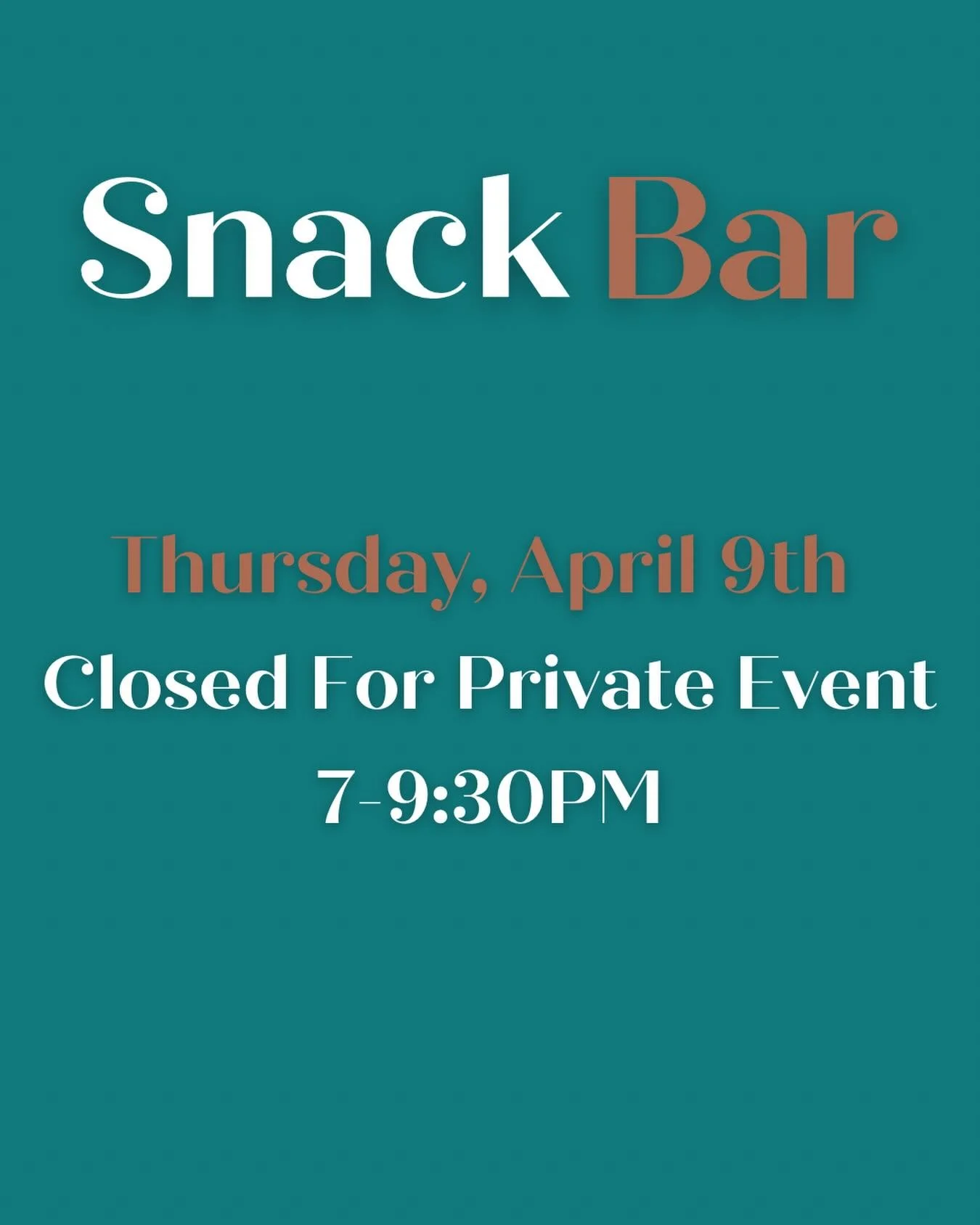 ‼️ Closed for Private Event, April 9 | 7-9:30pm ‼️

Tonight we&rsquo;re handing the bar over to some seriously incredible women in partnership with  @takeamomentmoms 🥂

From 7&ndash;9:30pm, we&rsquo;re closed to the public for a SOLD OUT Millennial 