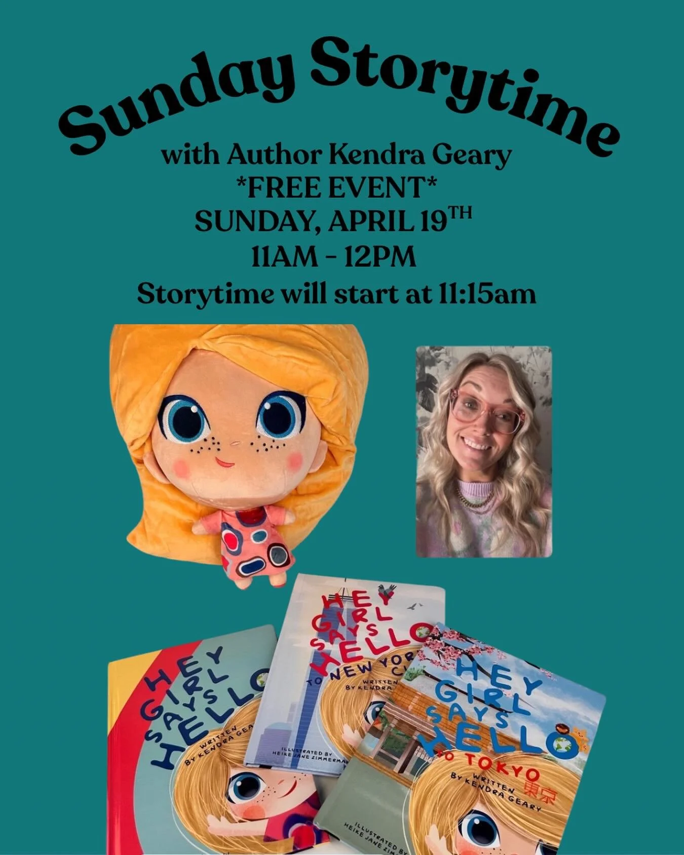📣CALLING ALL PARENTS!📣

We&rsquo;re so excited to kickoff our Sunday Storytime Series with amazing local author &amp; mom, Kendra Geary 💕 Kendra will be reading her series &ldquo;Hey Girl Says Hello&rdquo;&mdash; we&rsquo;ll follow along as &ldquo