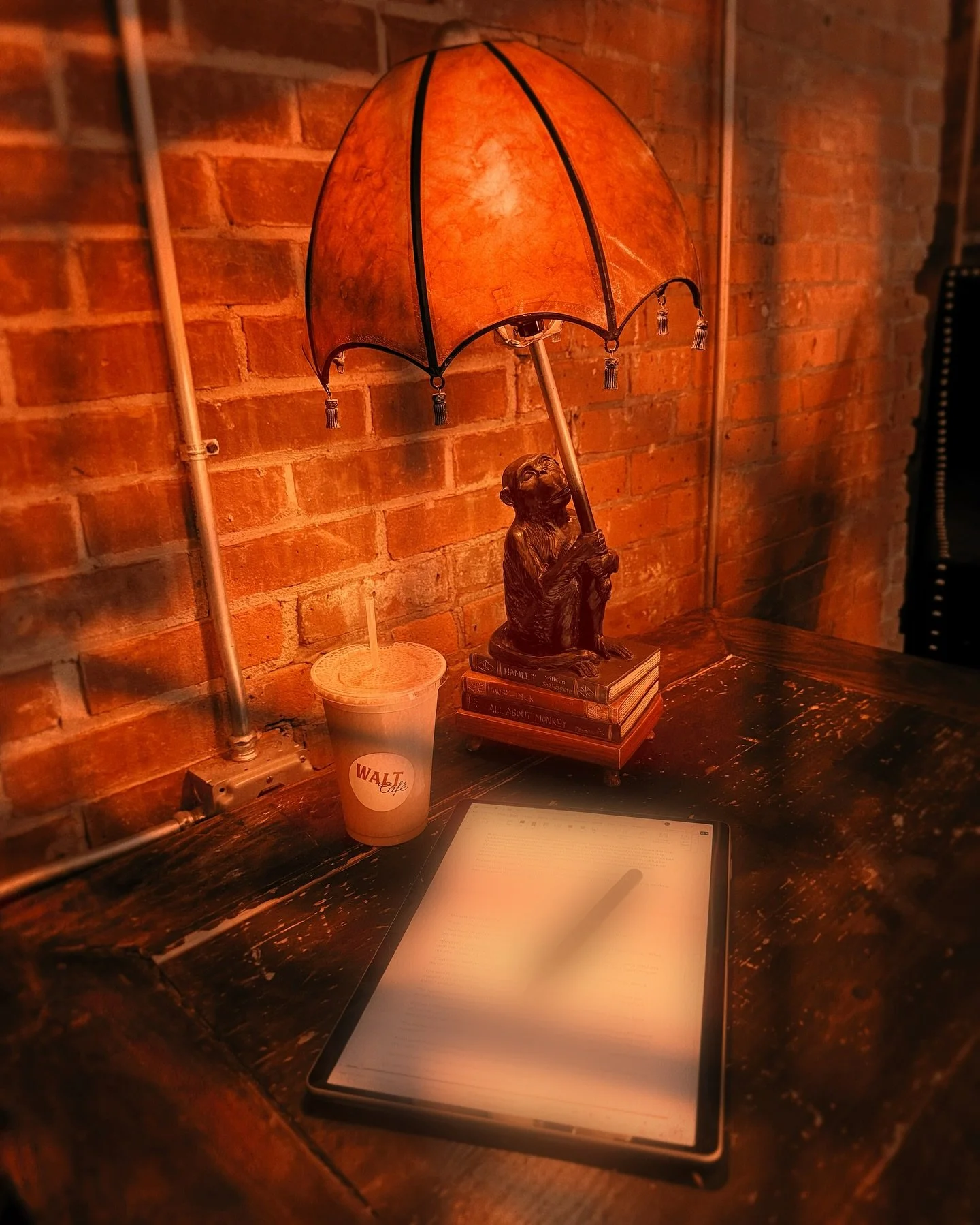 At my favorite place (@walt_cafe) ☕️ doing my favorite thing (working on the next Fangs &amp; Fables book). Feels like I&rsquo;m in an old mystery novel instead of a vampire romance! 🕵🏻&zwj;♀️

Waiting on thoughts from a couple of beta readers (i.e