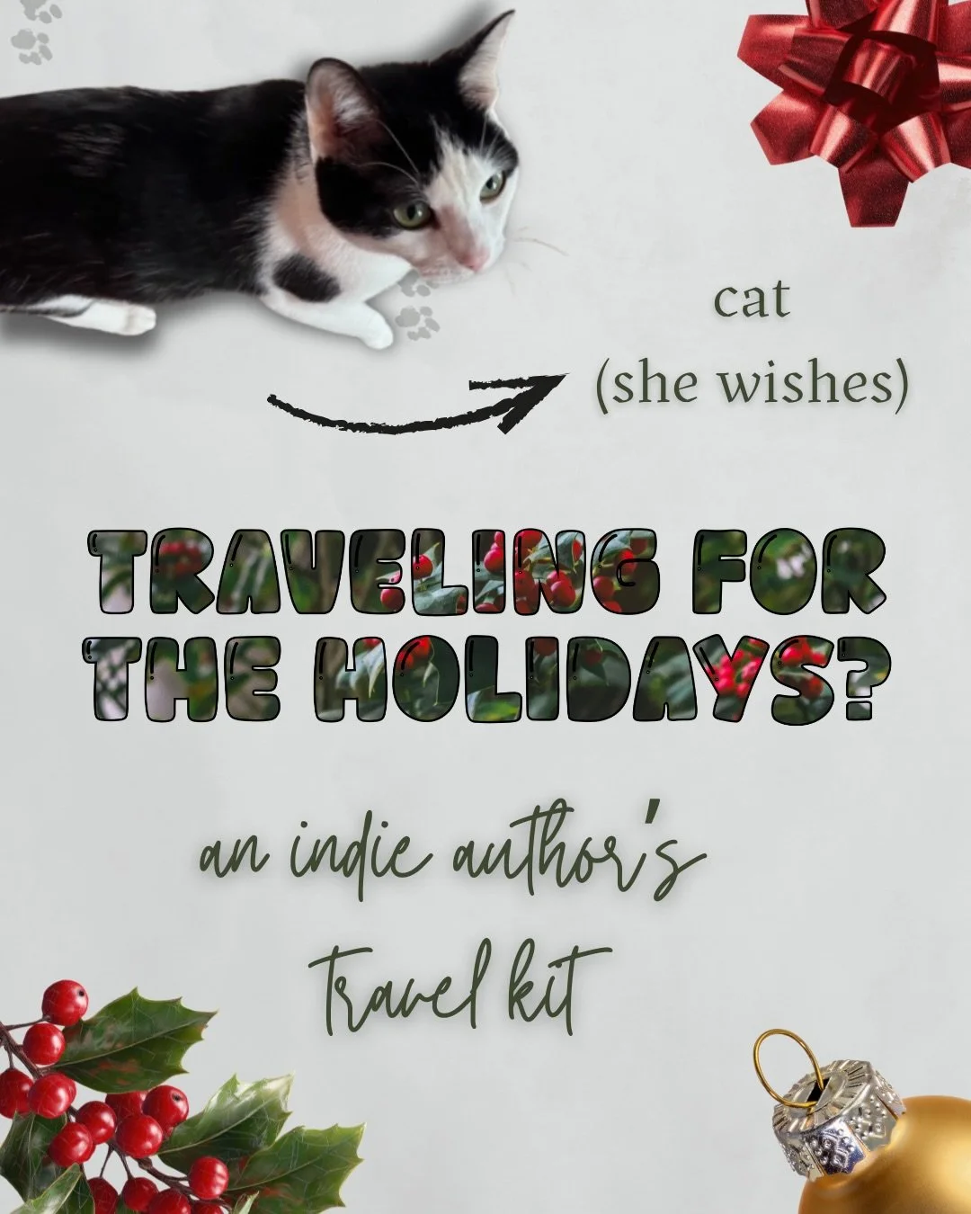 Packing for Christmas travel as an indie author is 10% essentials and 90% &ldquo;how can I keep editing without getting car sick?&rdquo; 🎄✍️

Swipe through for a look at my mobile office/survival kit for the holidays. We&rsquo;ve got the car sicknes