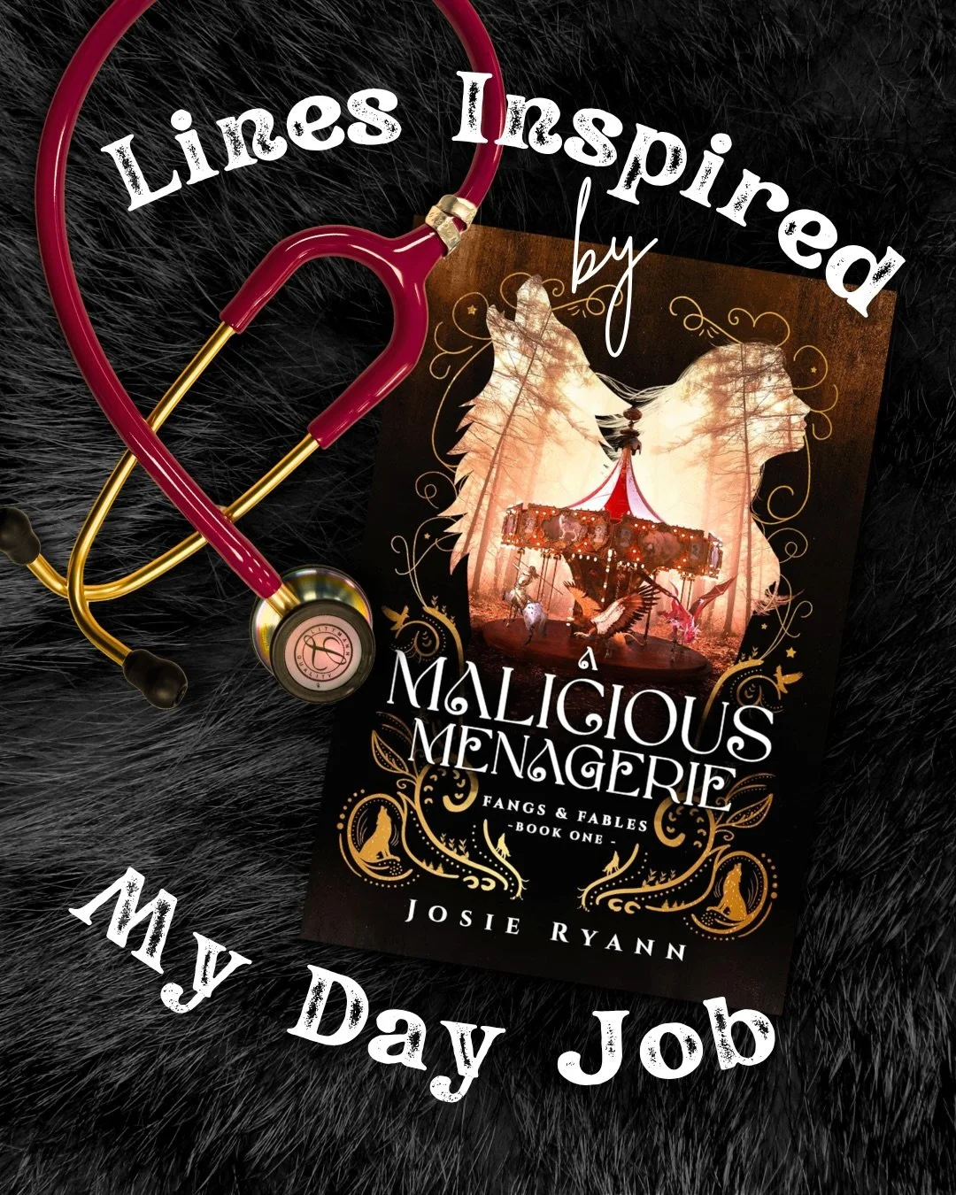 They say &ldquo;write what you know,&rdquo; so I brought my stethoscope to the Menagerie. 🩺 Though wrapping a werewolf in a &ldquo;purrito&rdquo; might present some... interesting challenges 😉🐺

Being a veterinarian definitely gave me insight into