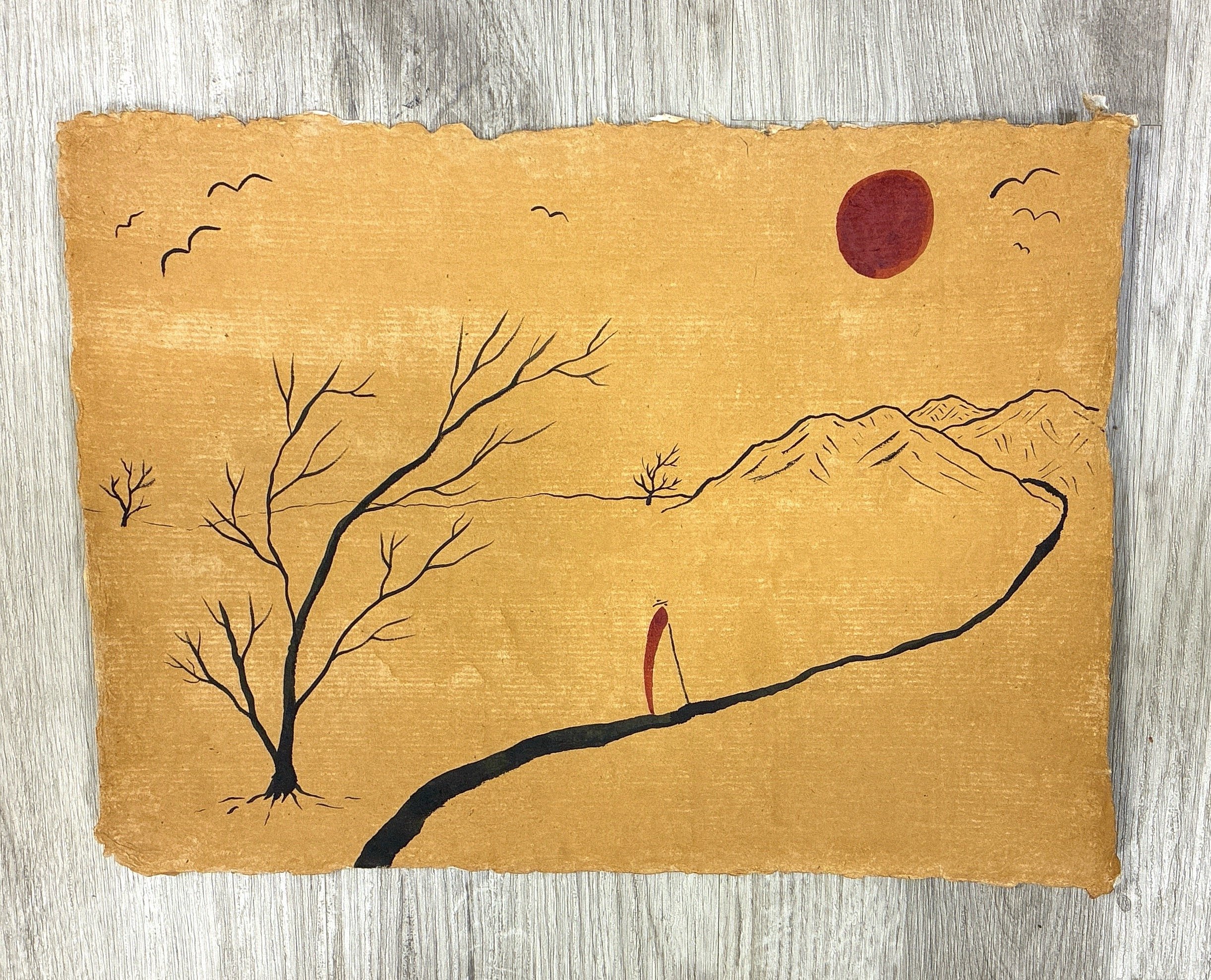 Monk in the mountains of Bhutan