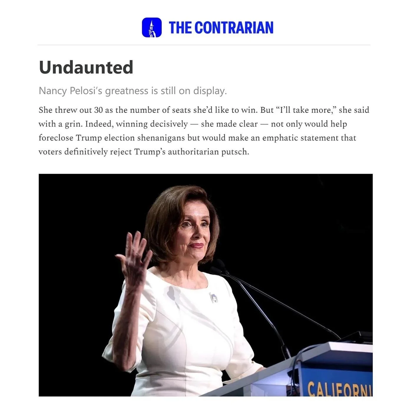 News From Nancy - We need 3 seats to WIN THE HOUSE — I want 30. LET'S GO!
