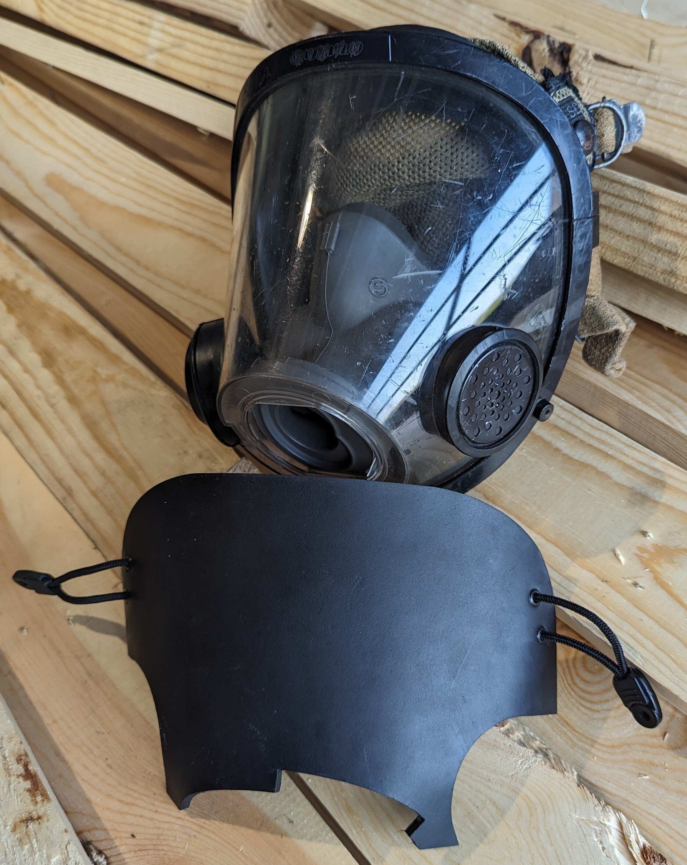 Firefighter SCBA Leather Mask Cover/ Blackout Mask without a backstrap for Scott AV-3000 Mask (black)