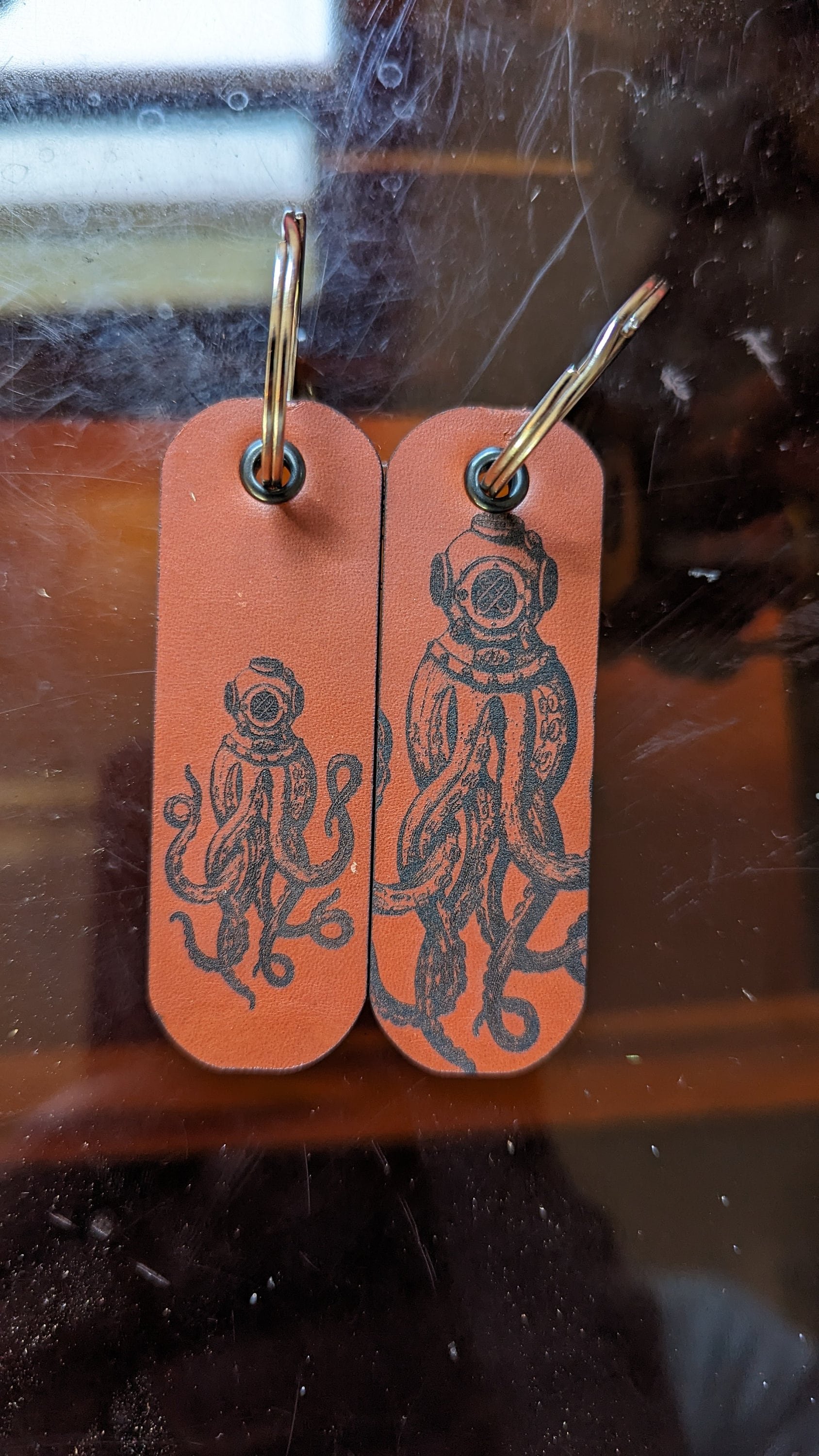 Custom Leather keychain/ replacement Pull tab