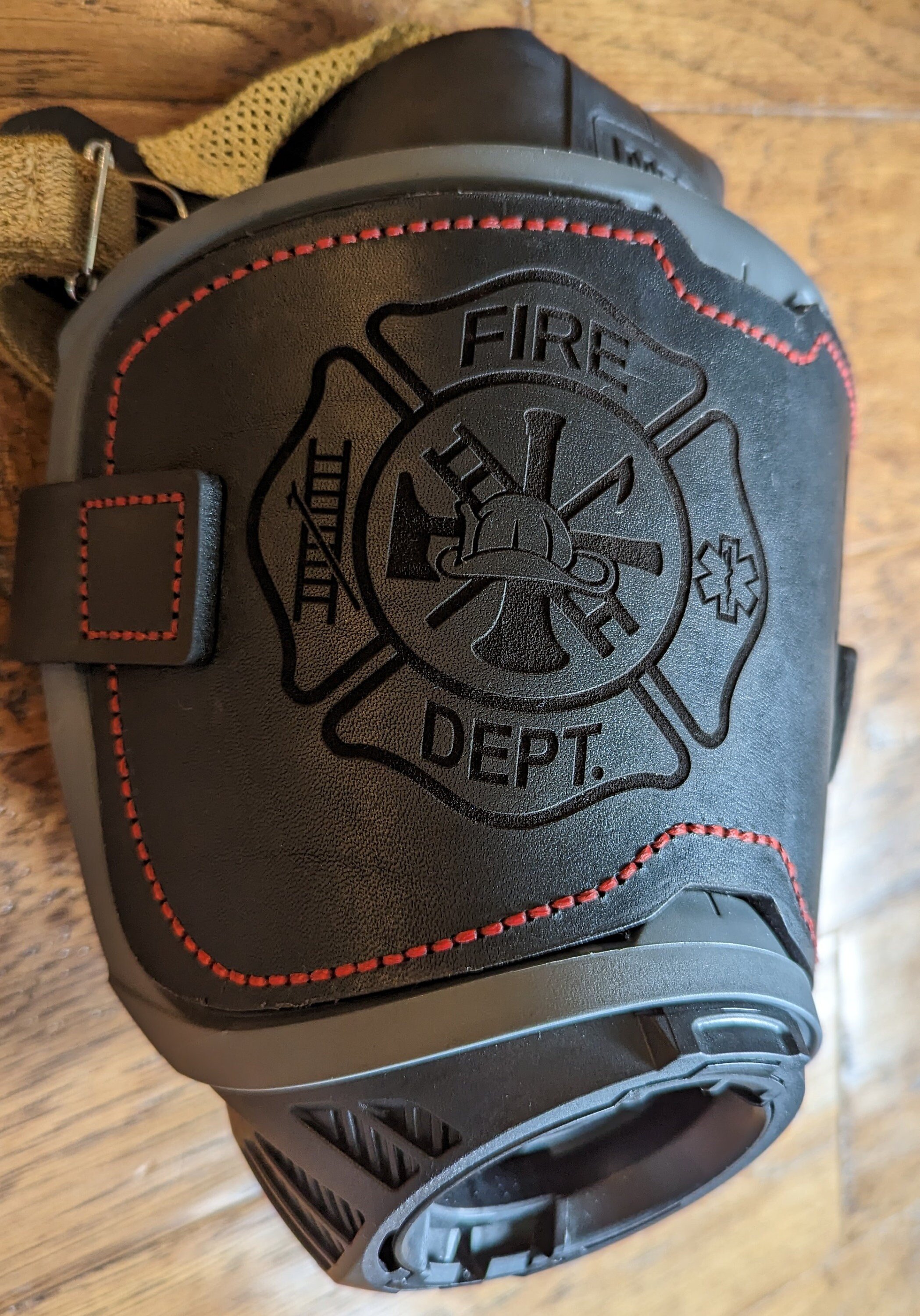 Personalized Firefighter SCBA Leather Mask Cover for MSA G1 Mask (black)
