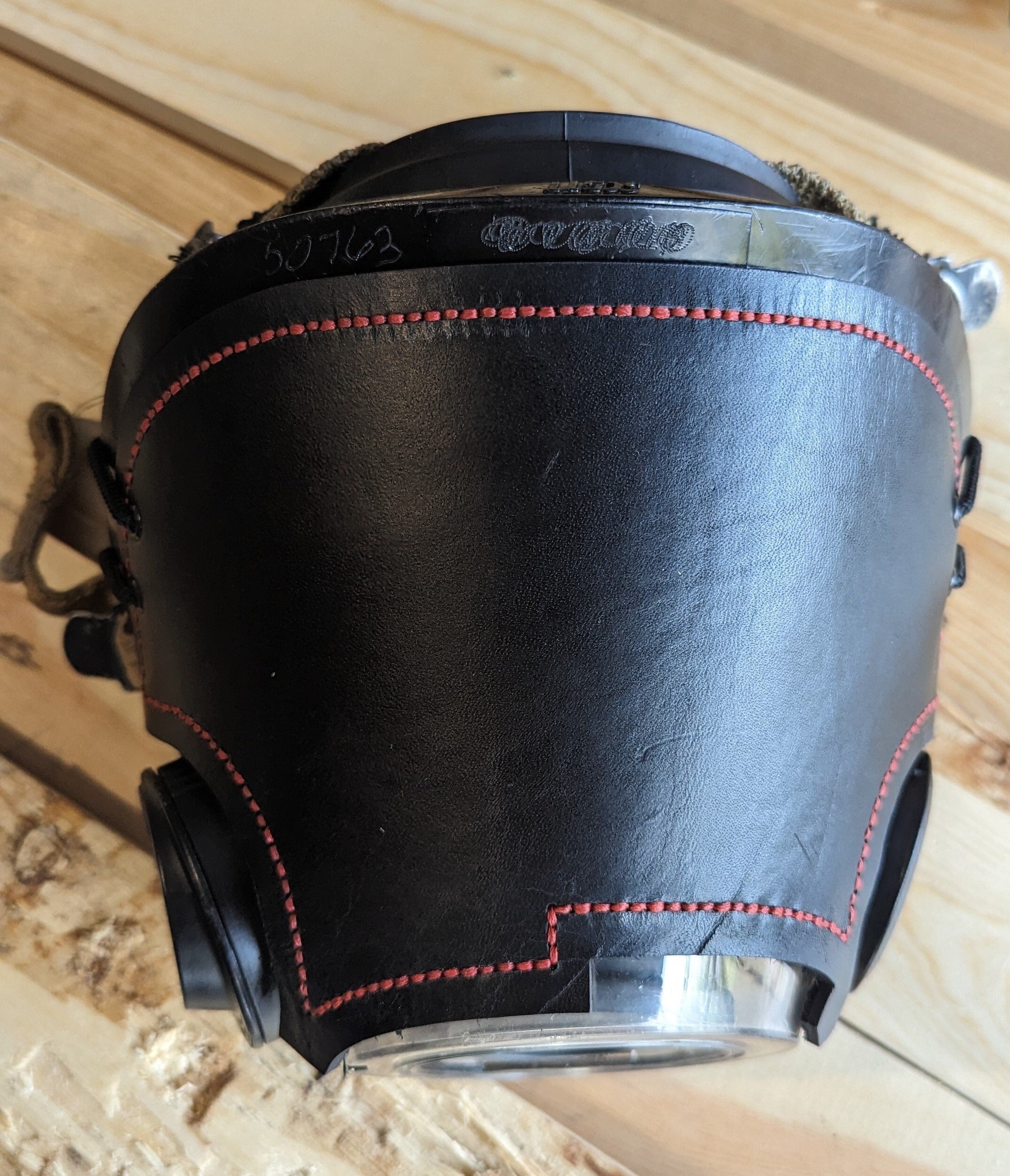Personalized Firefighter SCBA Leather Mask Cover/ Blackout Mask without a backstrap for Scott AV-3000 Mask (black)