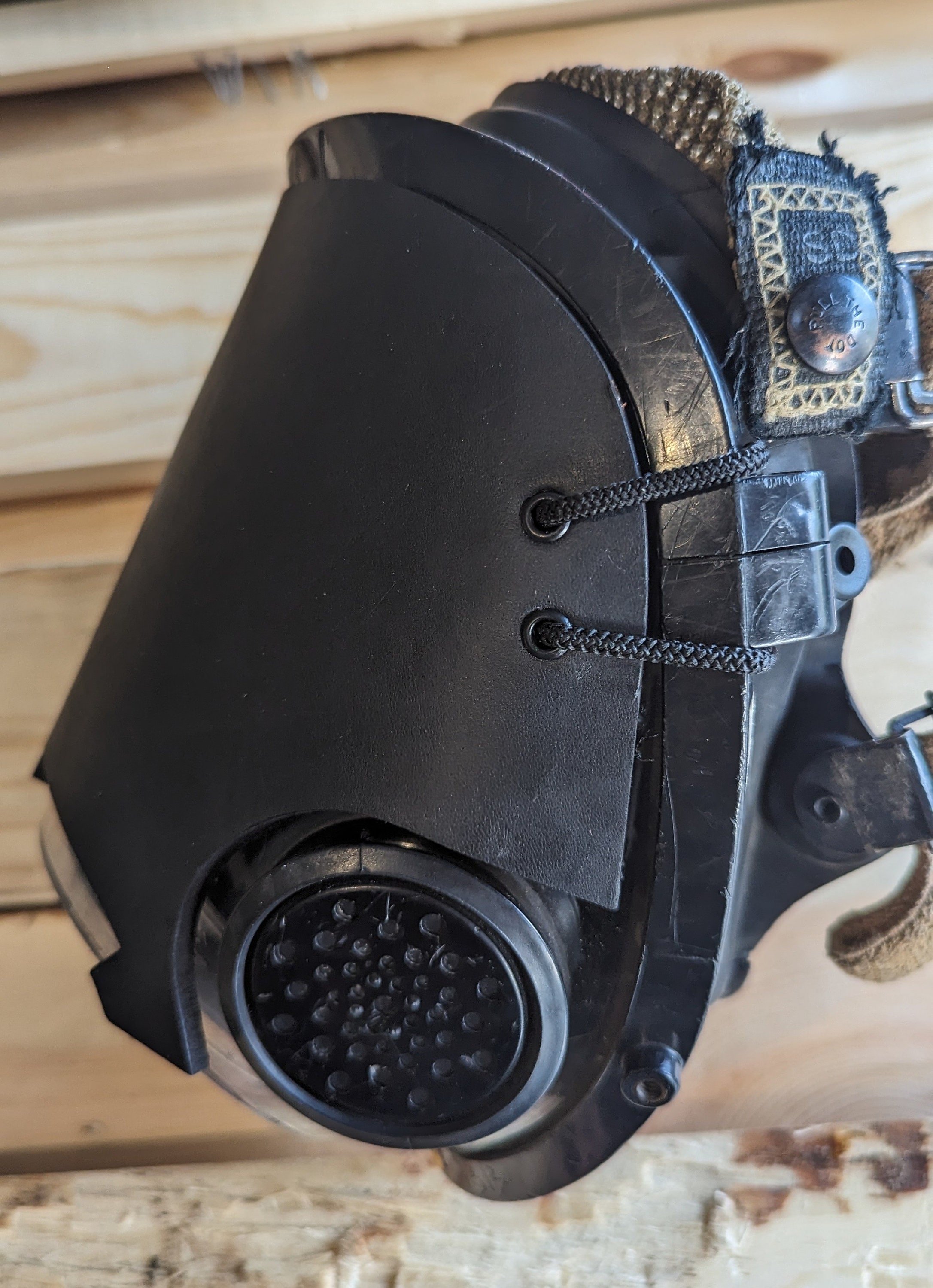 Personalized Firefighter SCBA Leather Mask Cover/ Blackout Mask without a backstrap for Scott AV-3000 Mask (black)