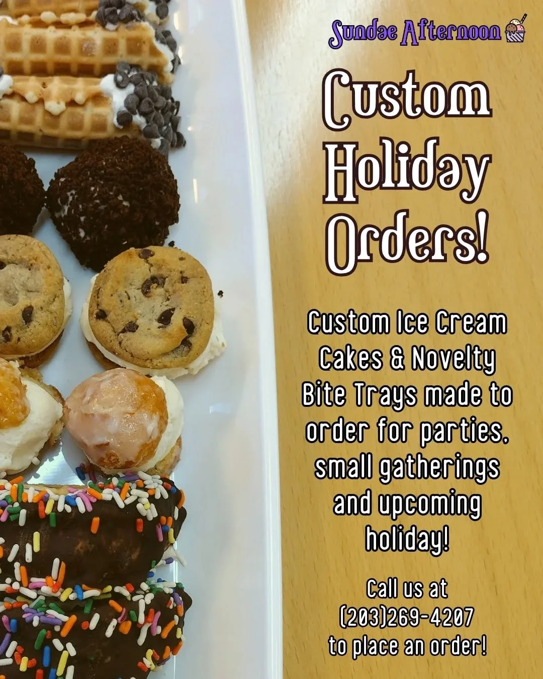 The holidays are weeks away, and we want to give ice cream lovers a chance to make the holidays special! Whether you need quarts of ice cream for a pie a la mode or want to try something a little less traditional, we have dessert options for you! 

C