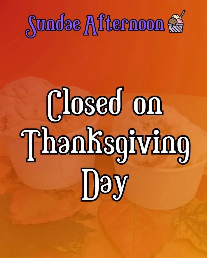 We hope everyone enjoys their day off, and the weekend after, whatever it brings! But just because we're closed this Thursday for Thanksgiving doesn't mean you can't buy pints and quarts the day before (to pair with your homemade pies 🤤) or enjoy ic