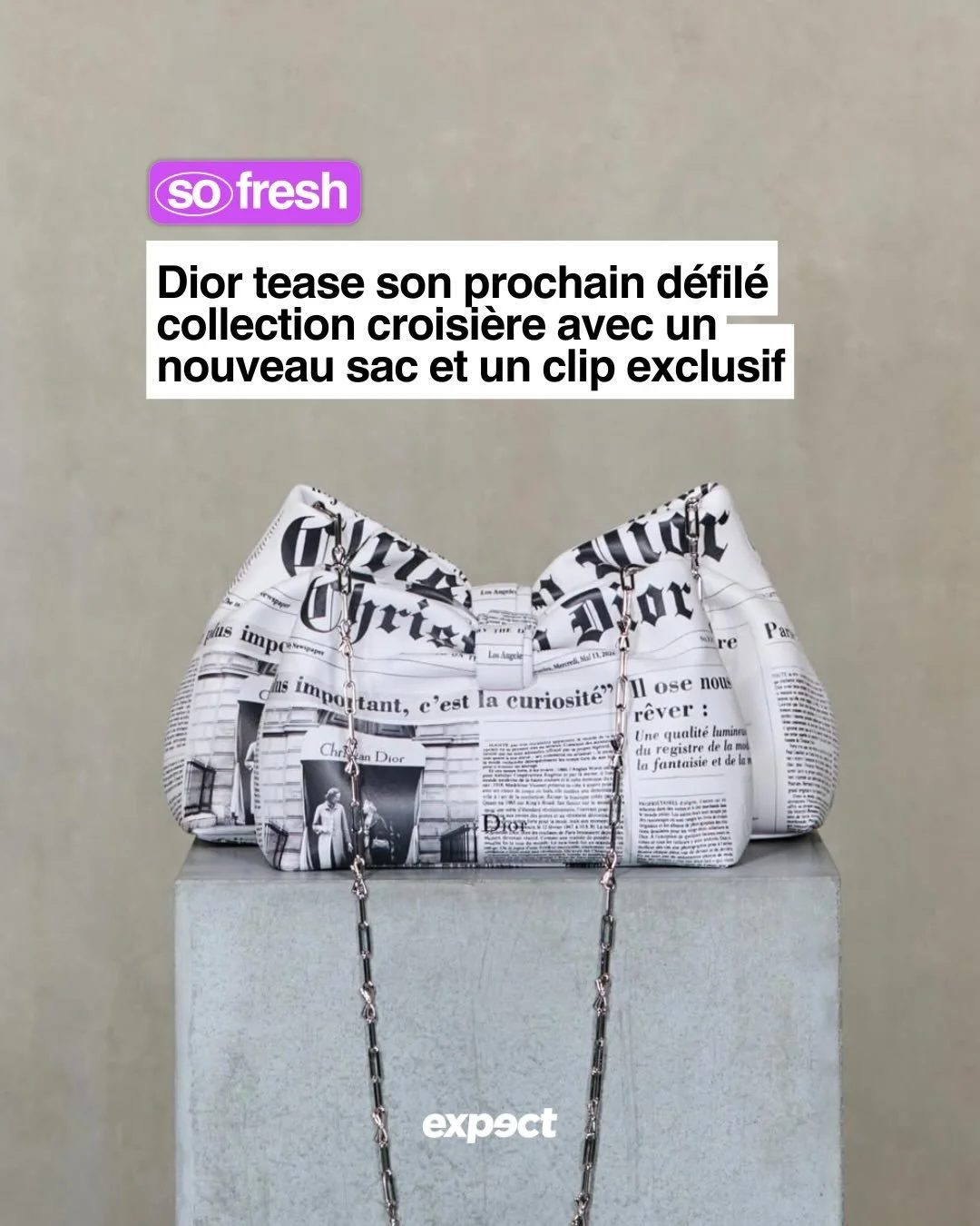 #Dior tease son prochaine d&eacute;fil&eacute; collection croisi&egrave;re qui aura lieu ce mercredi 13 mai &agrave; Los Angeles avec une s&eacute;rie de nouveaux sacs et un clip exclusif ! ⭐️

Alors, on en pense quoi ? Nous &ccedil;a nous rappelle l