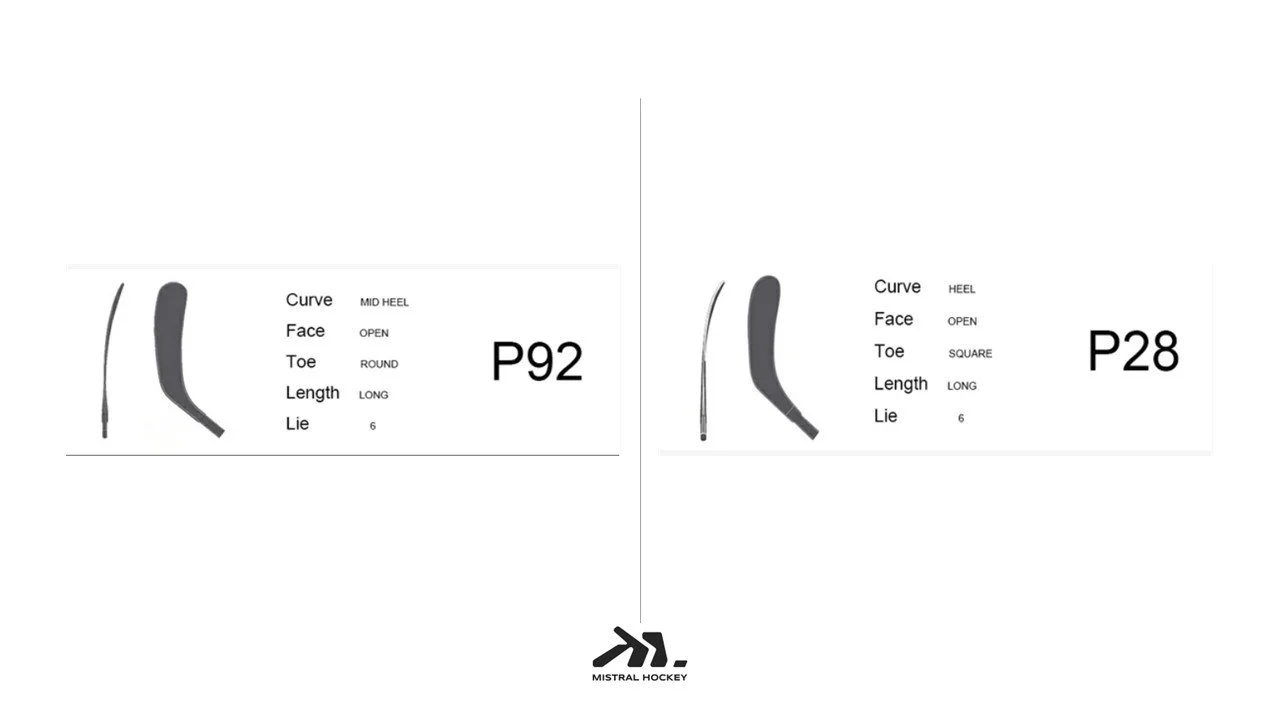 Curve bastone hockey ghiaccio 18k carbonio