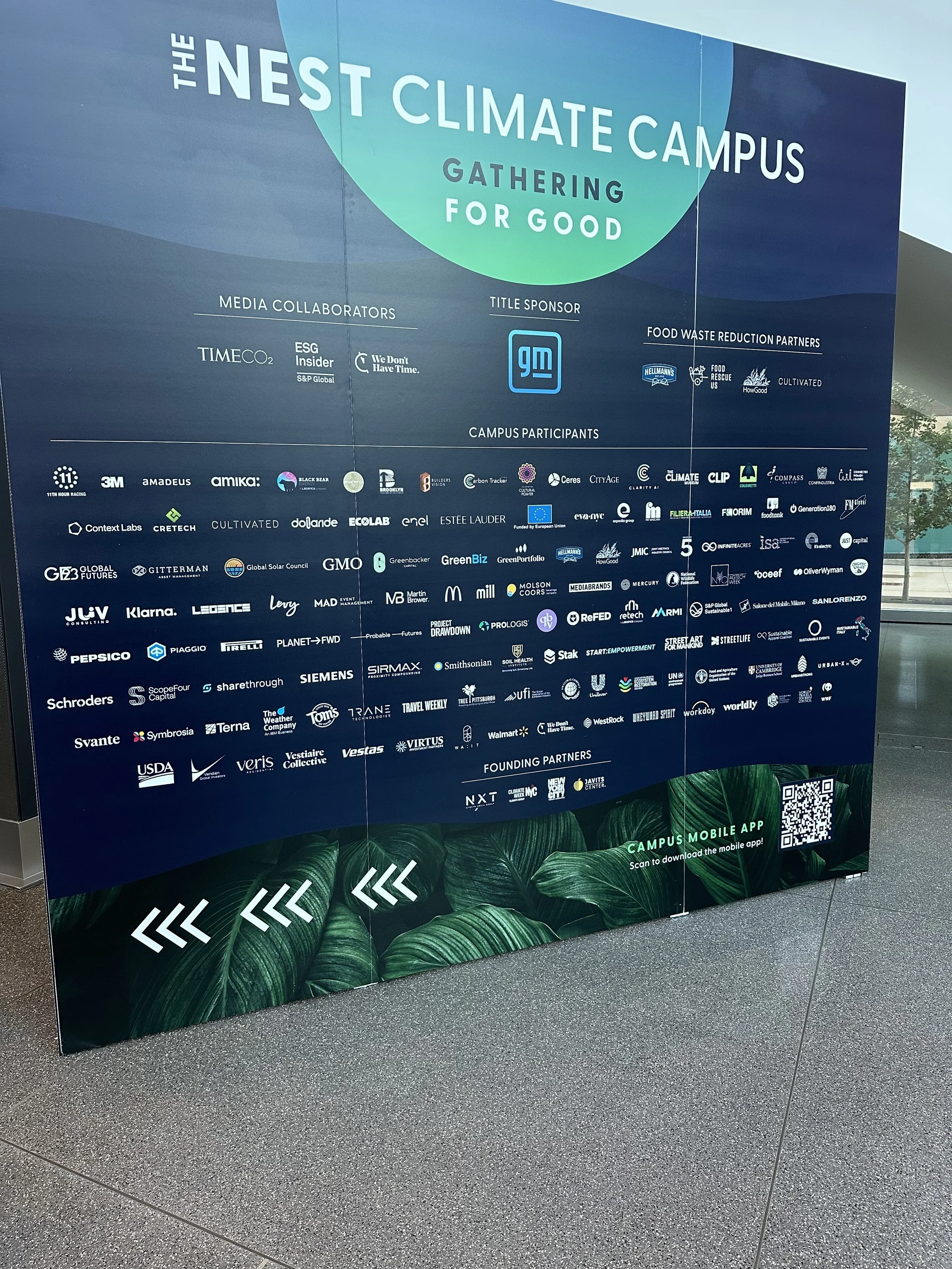 The Next Conference partner wall located in the main lobby.