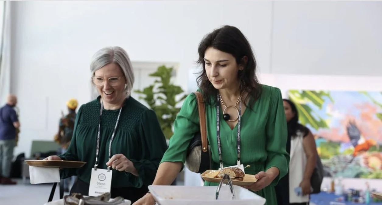 Nest attendees enjoying a catered lunch during the dedication reception.