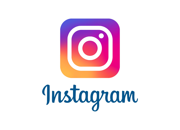 Instagram logo with the word 'Instagram' written below it.
