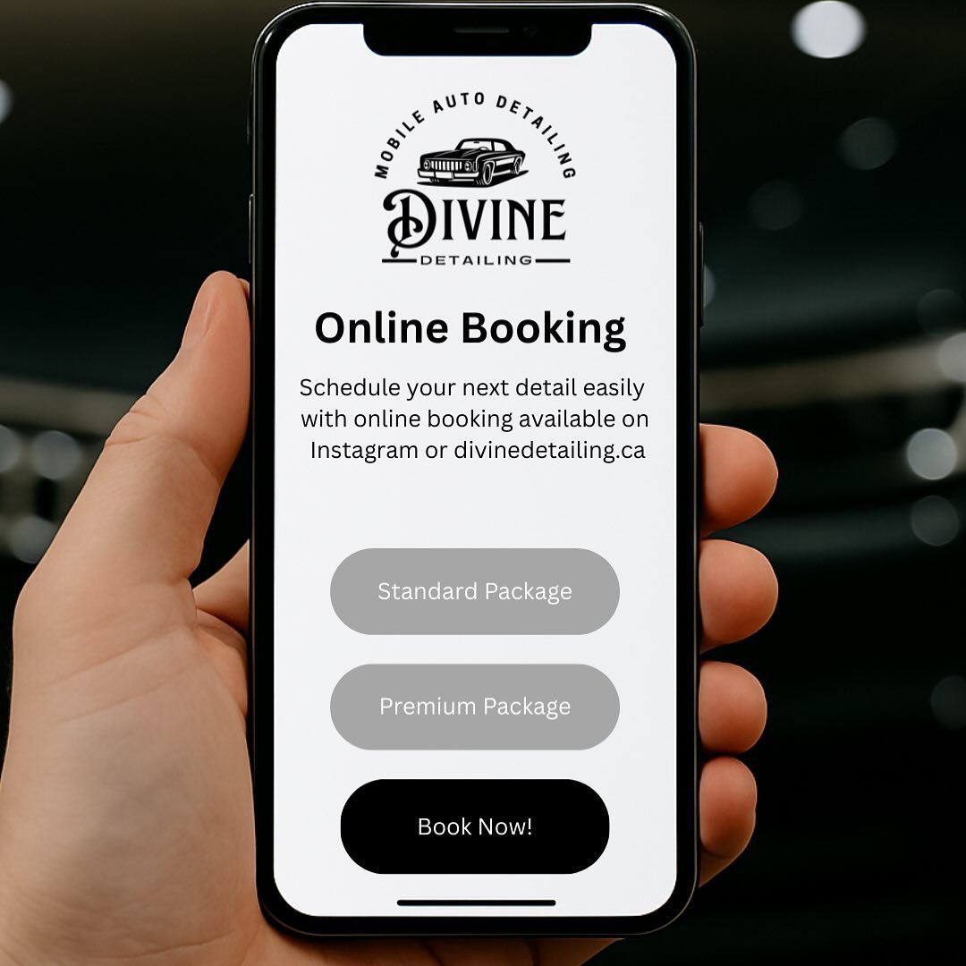 📲 Online Booking Made Easy!
Scheduling your next detail is just a few taps away. Book directly through the link in our Instagram bio or at divinedetailing.ca
✨ Fast. Simple. Divine.
#mobiledetailing #divinedetailing #canadianbusiness #autodetailin