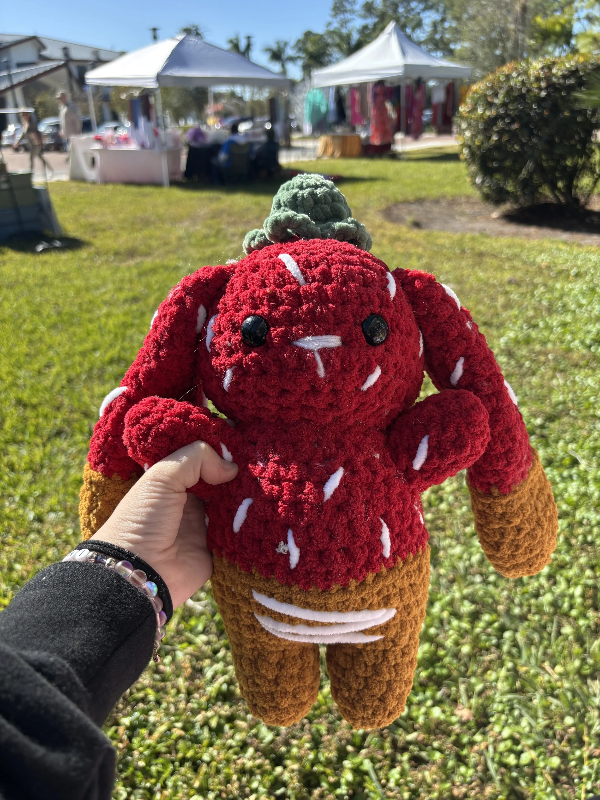 Crochet Chocolate Strawberry Bunny NEW!!