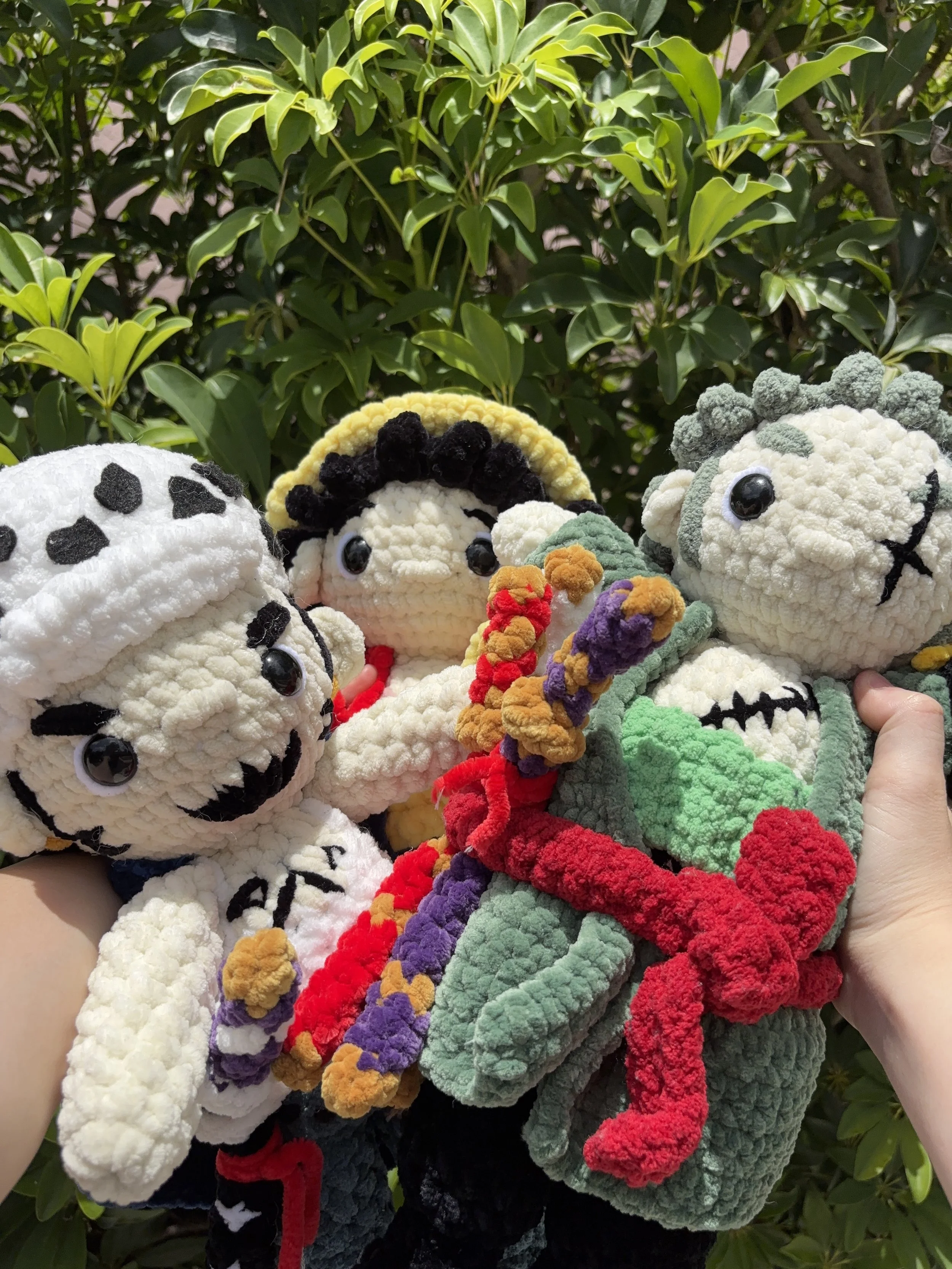 Crochet Luffy, Zoro, and Law