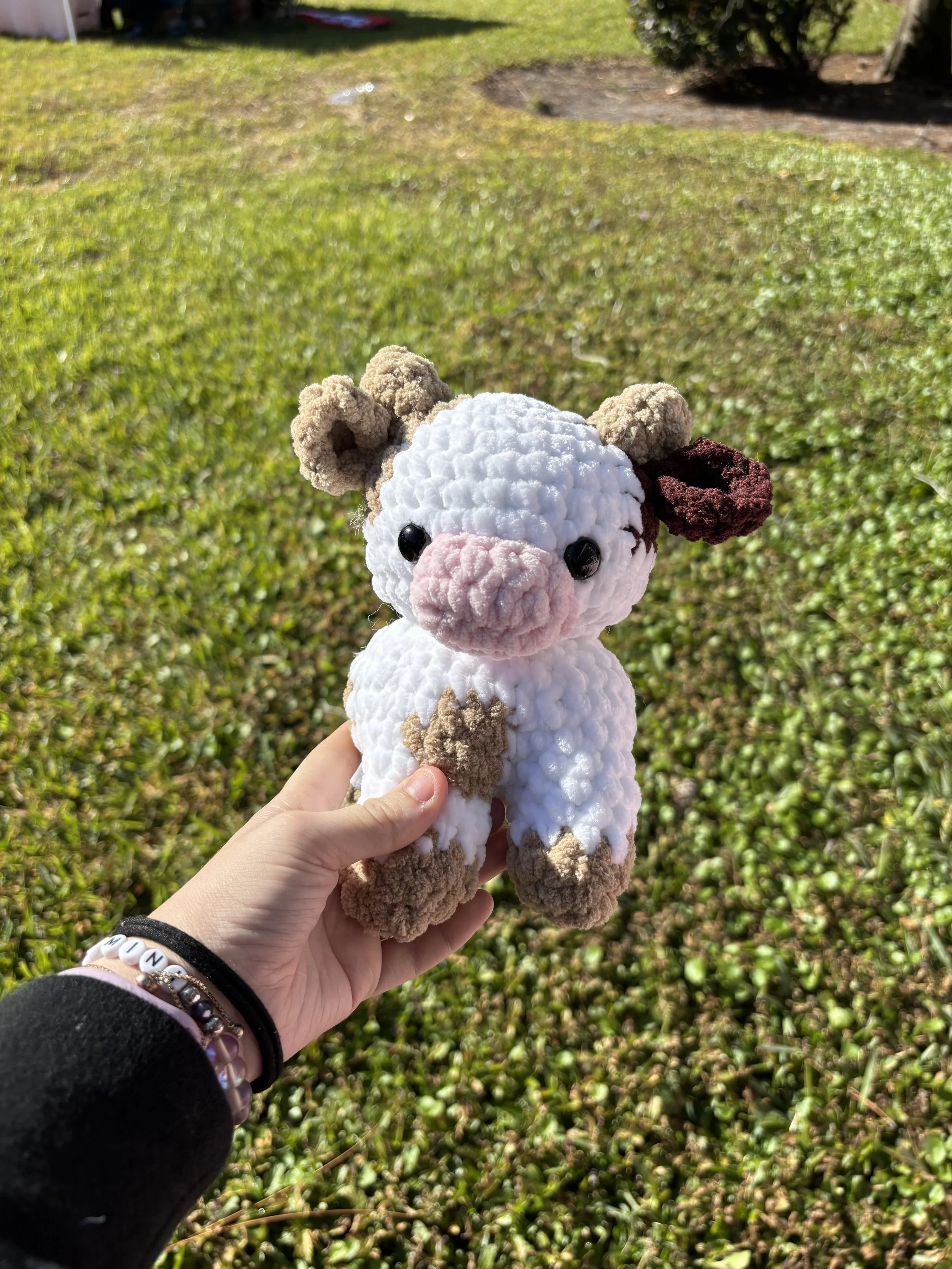 Crochet Two-Toned Standing Cow NEW!!