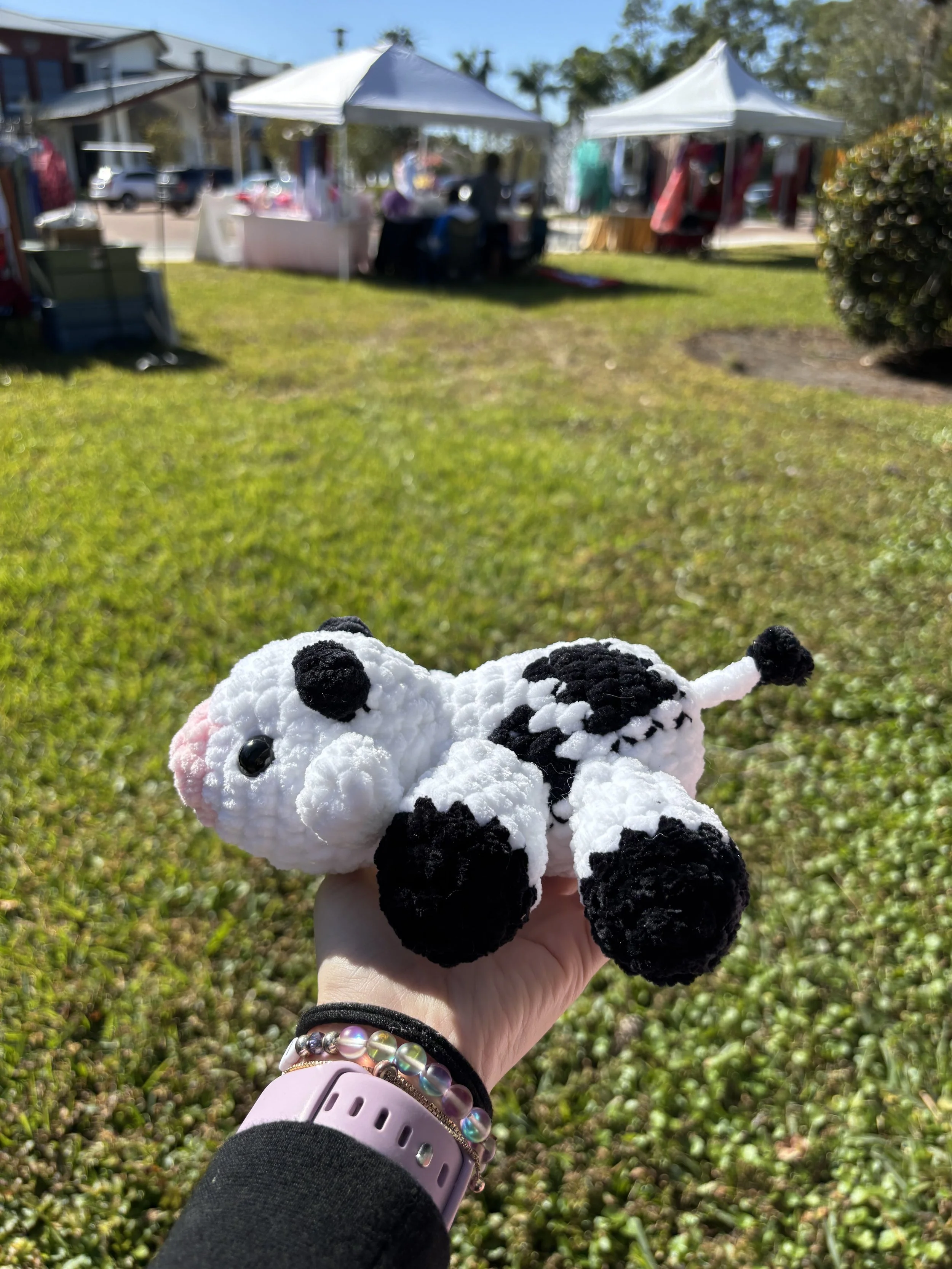 Crochet Laying Cow NEW!!
