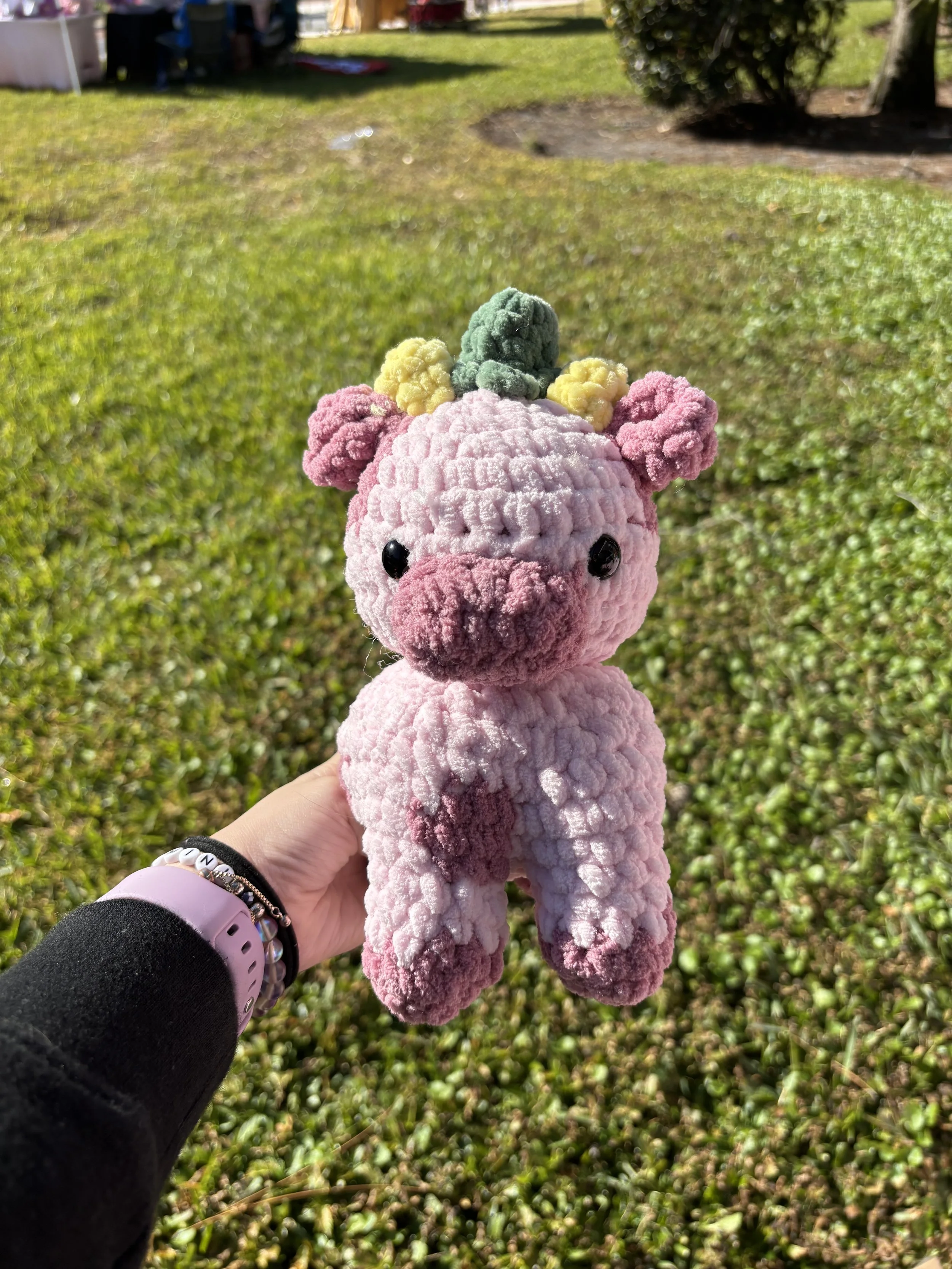 Crochet Standing Strawberry Cow NEW!!