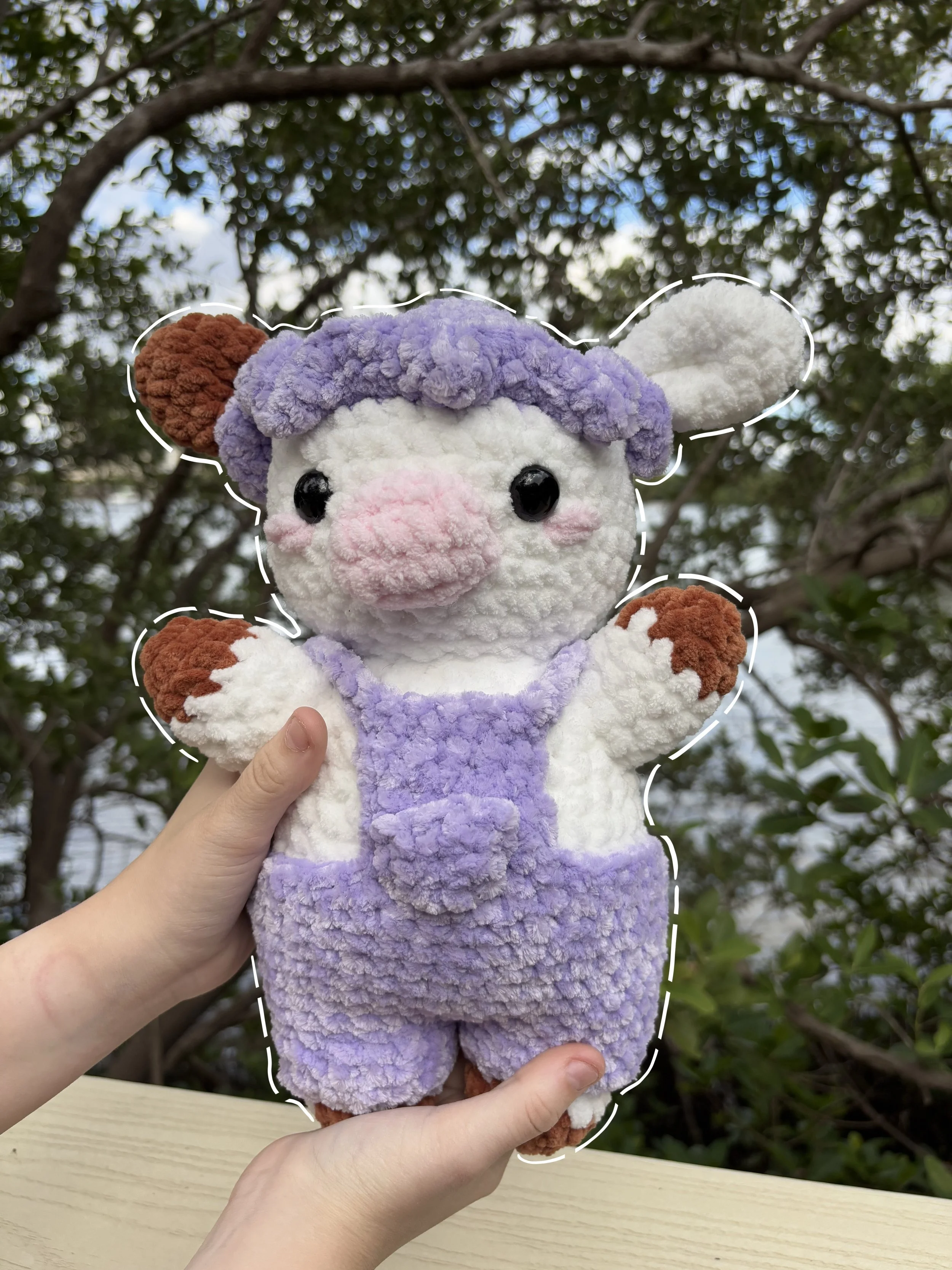 Cow/Bunny in Overalls Pattern