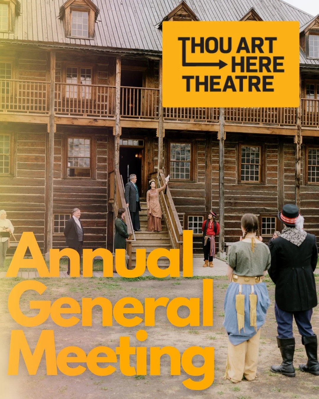📣 Thou Art Here Theatre AGM 📣

You're invited to join us for our Annual General Meeting!

🗓 Monday, April 13
🕖 7:00 PM &ndash; 8:30 PM
📍 Hybrid (in-person + online)
🏠 In-Person Location: Citadel Theatre Board Room (9828 101A ave, Edmonton)
🔗 Z
