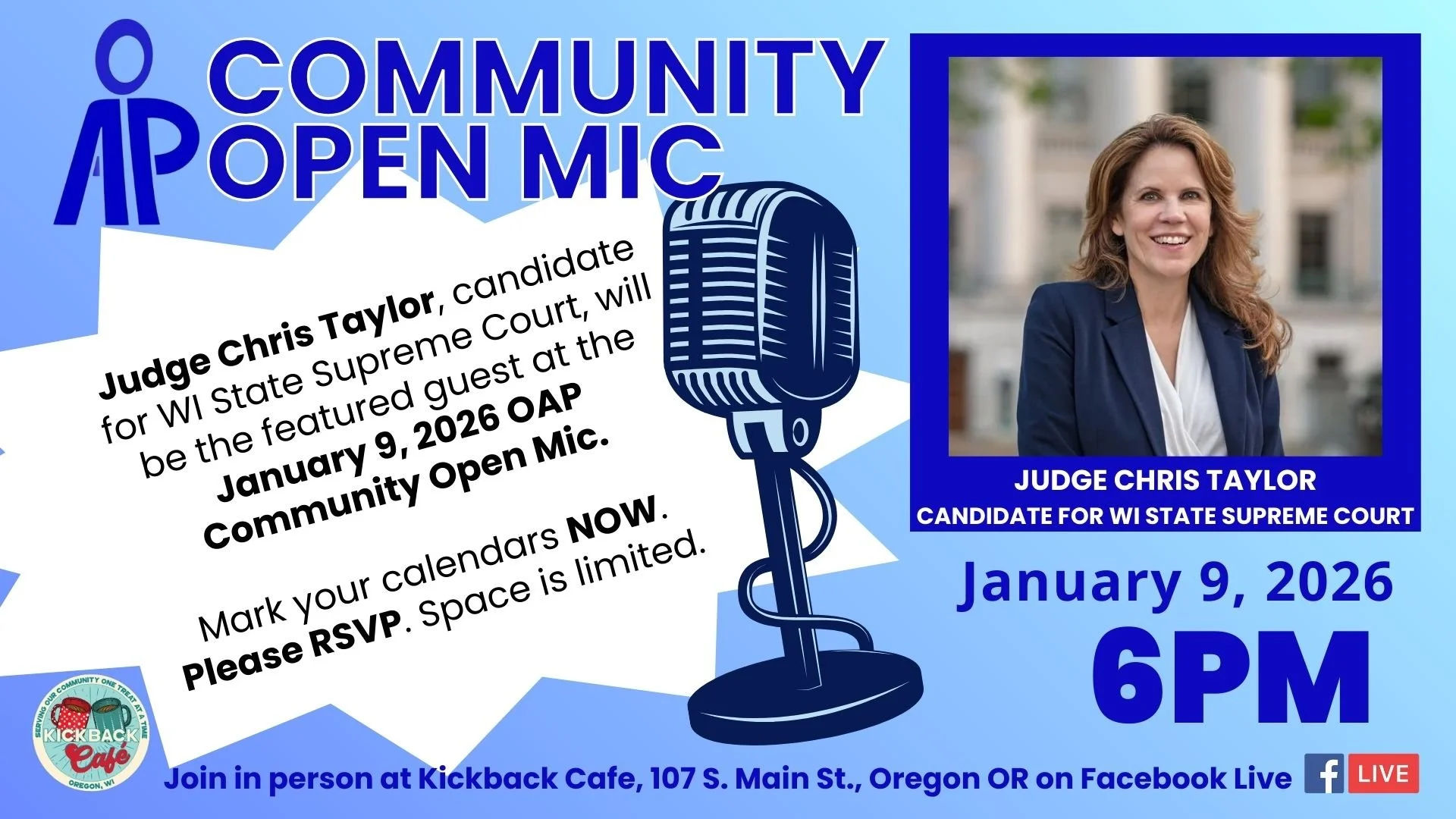 OAP Community Open Mic with Judge CHRIS TAYLOR